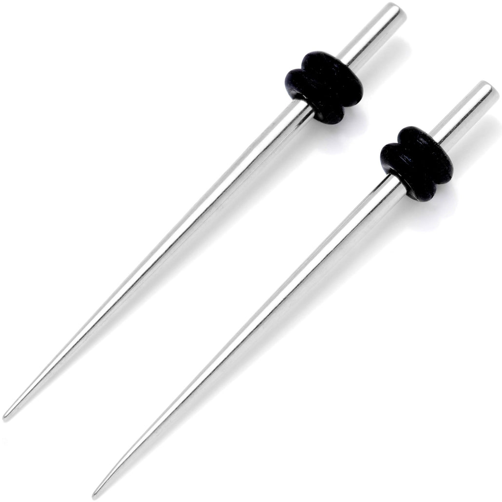 Stainless Steel Micro Taper Straight Plug Set 14 Gauge to 8 Gauge