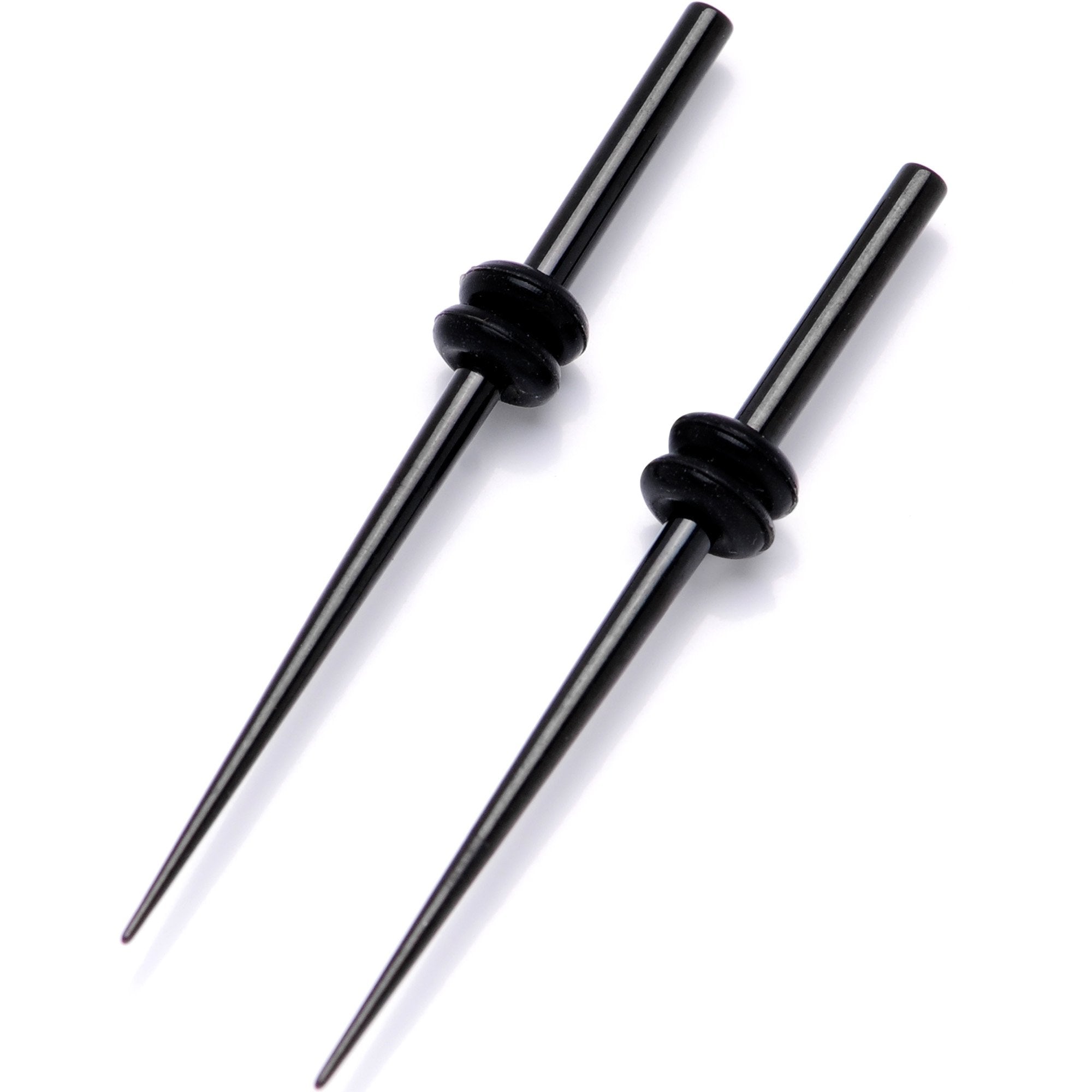 Black Anodized Titanium Micro Taper Straight Plug Set 14 Gauge to 8 Gauge