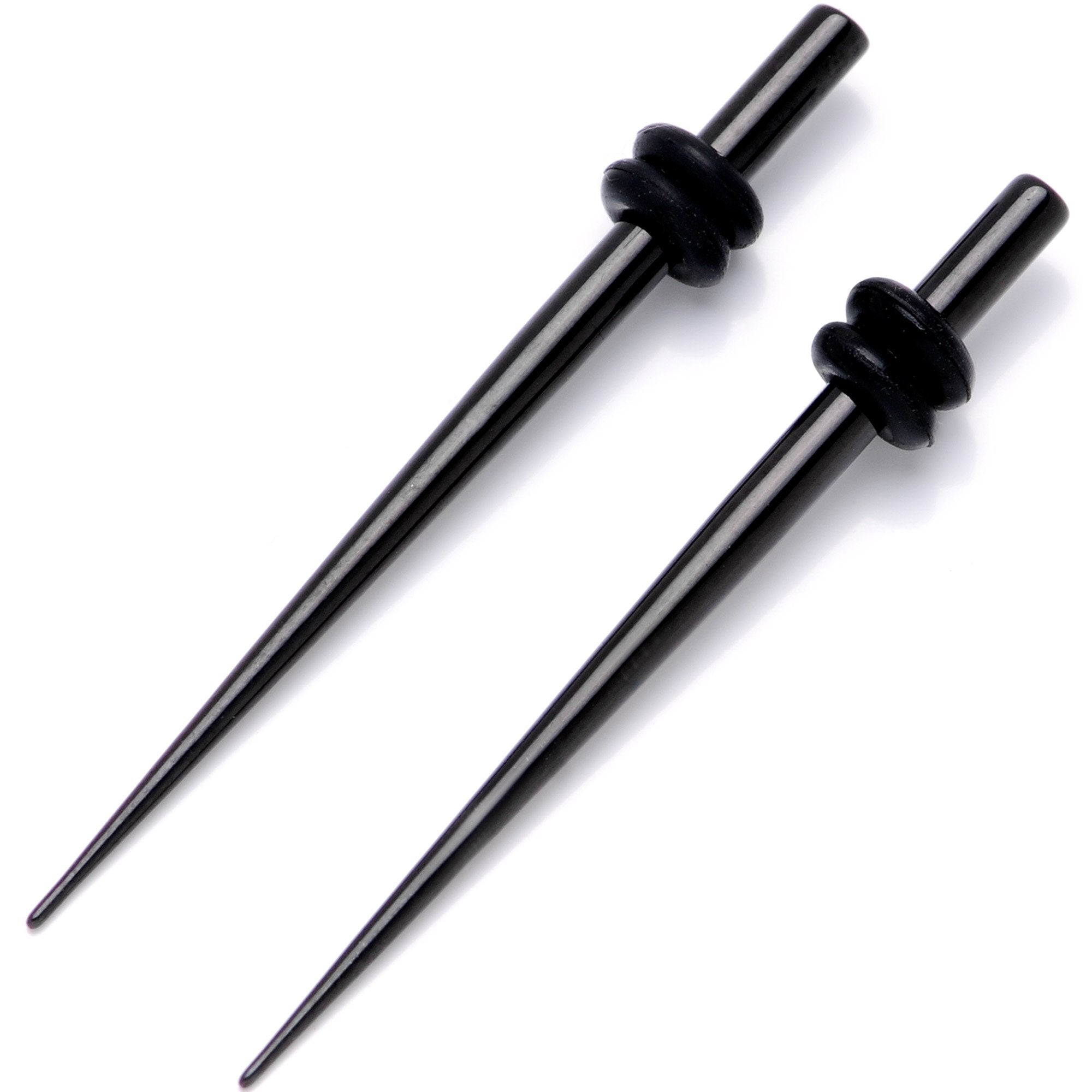 Black Anodized Titanium Micro Taper Straight Plug Set 14 Gauge to 8 Gauge