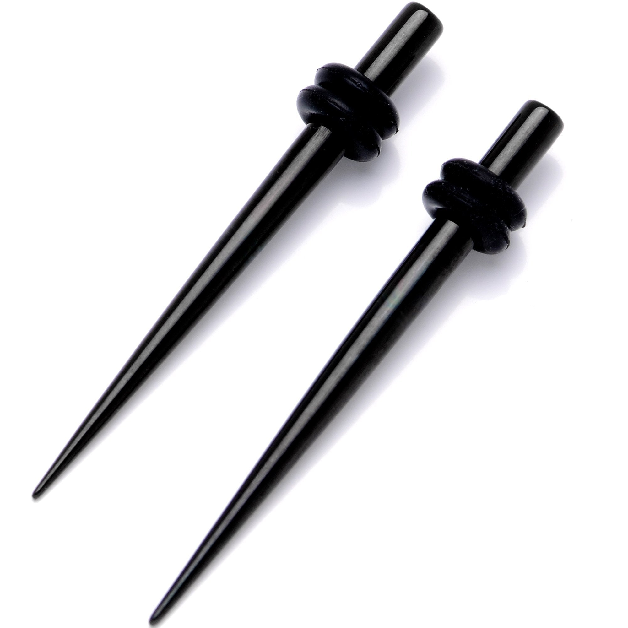 Black Anodized Titanium Micro Taper Straight Plug Set 14 Gauge to 8 Gauge