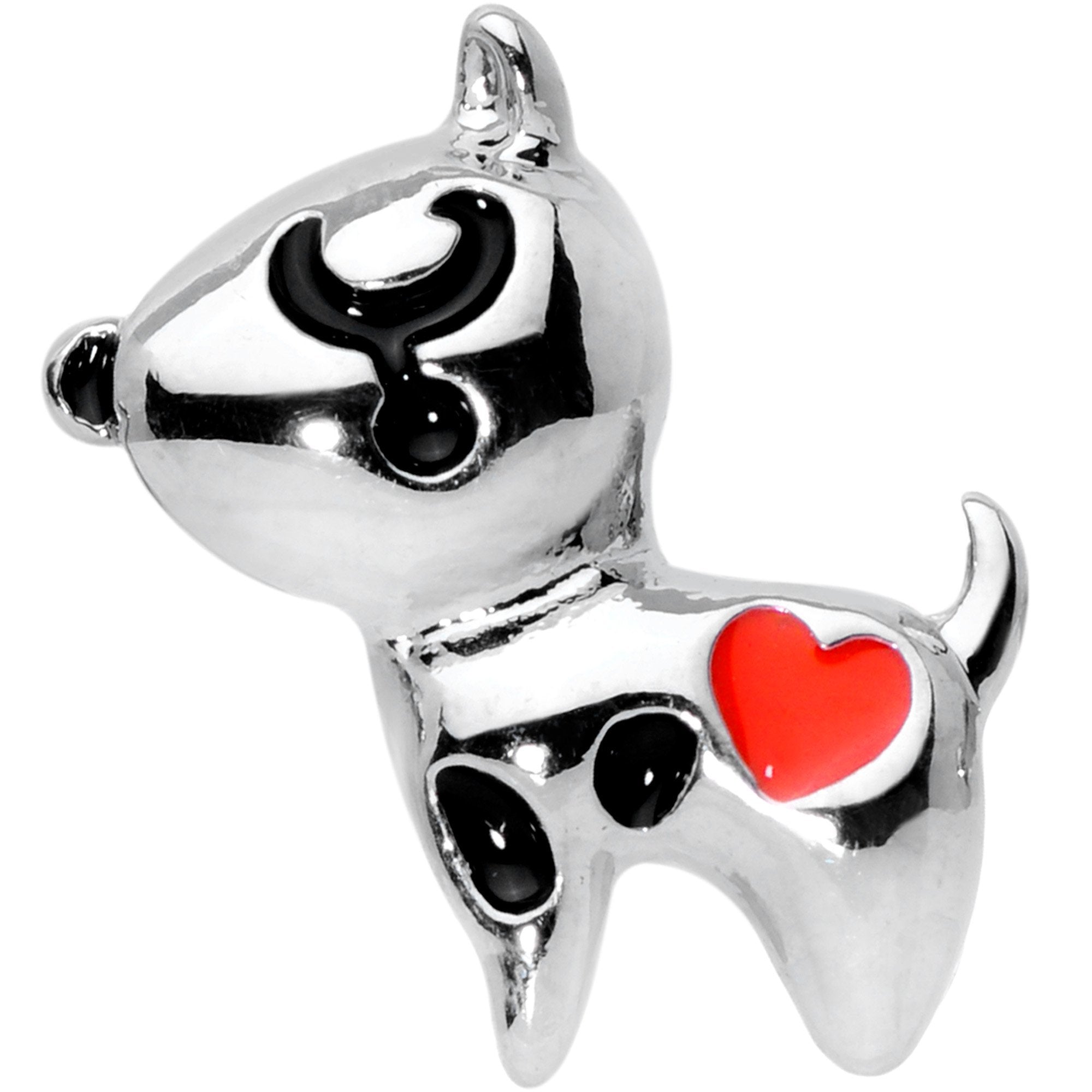 16 Gauge 1/4 Red Heart Dog Lover Tragus Cartilage Earring