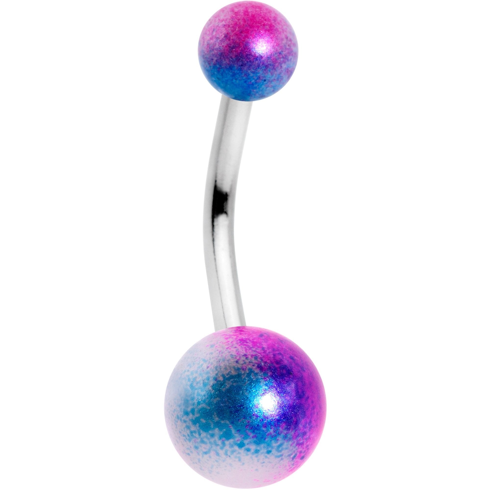 Purple Blue Pearlescent Acrylic Ball Belly Ring