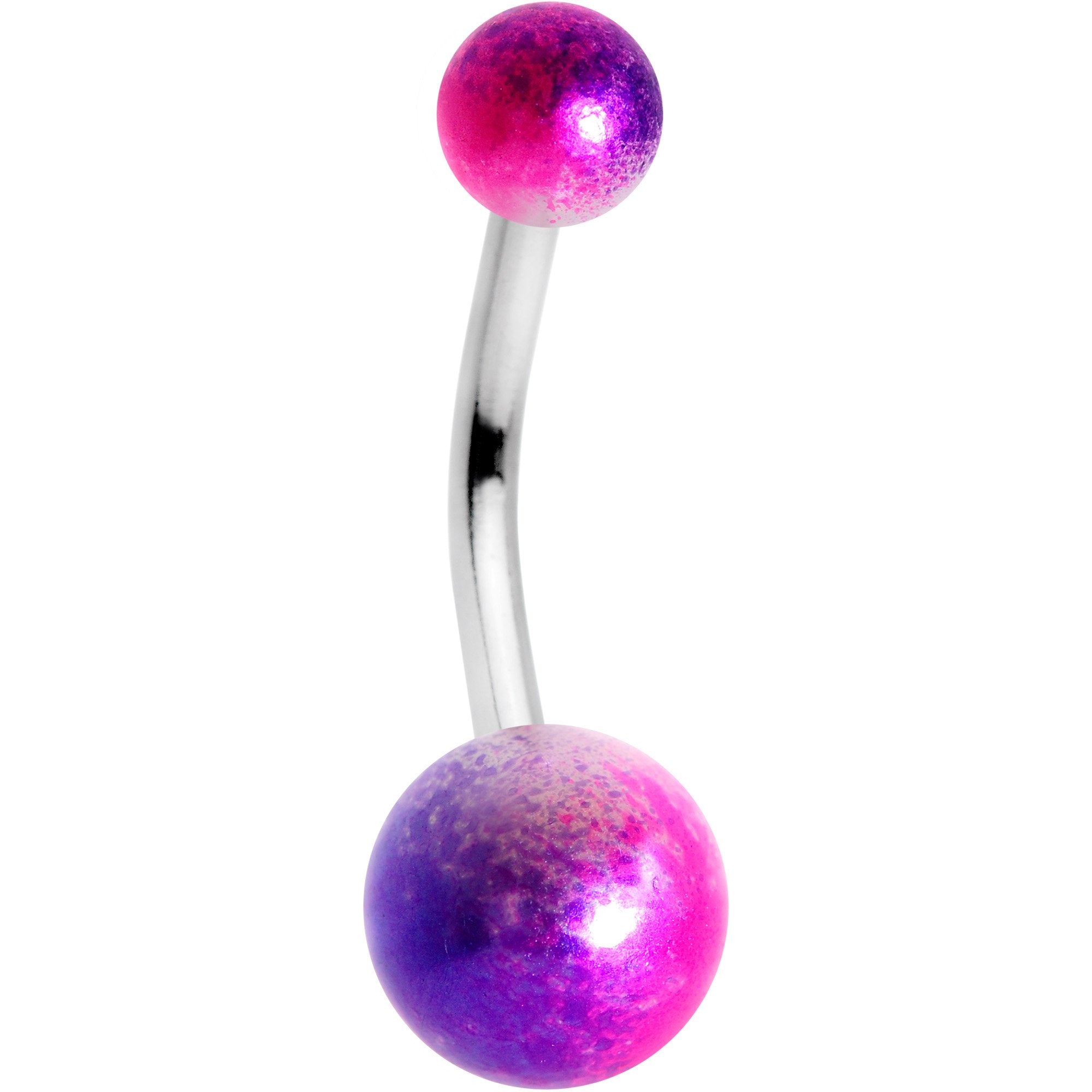 Purple Pink Pearlescent Acrylic Ball Belly Ring