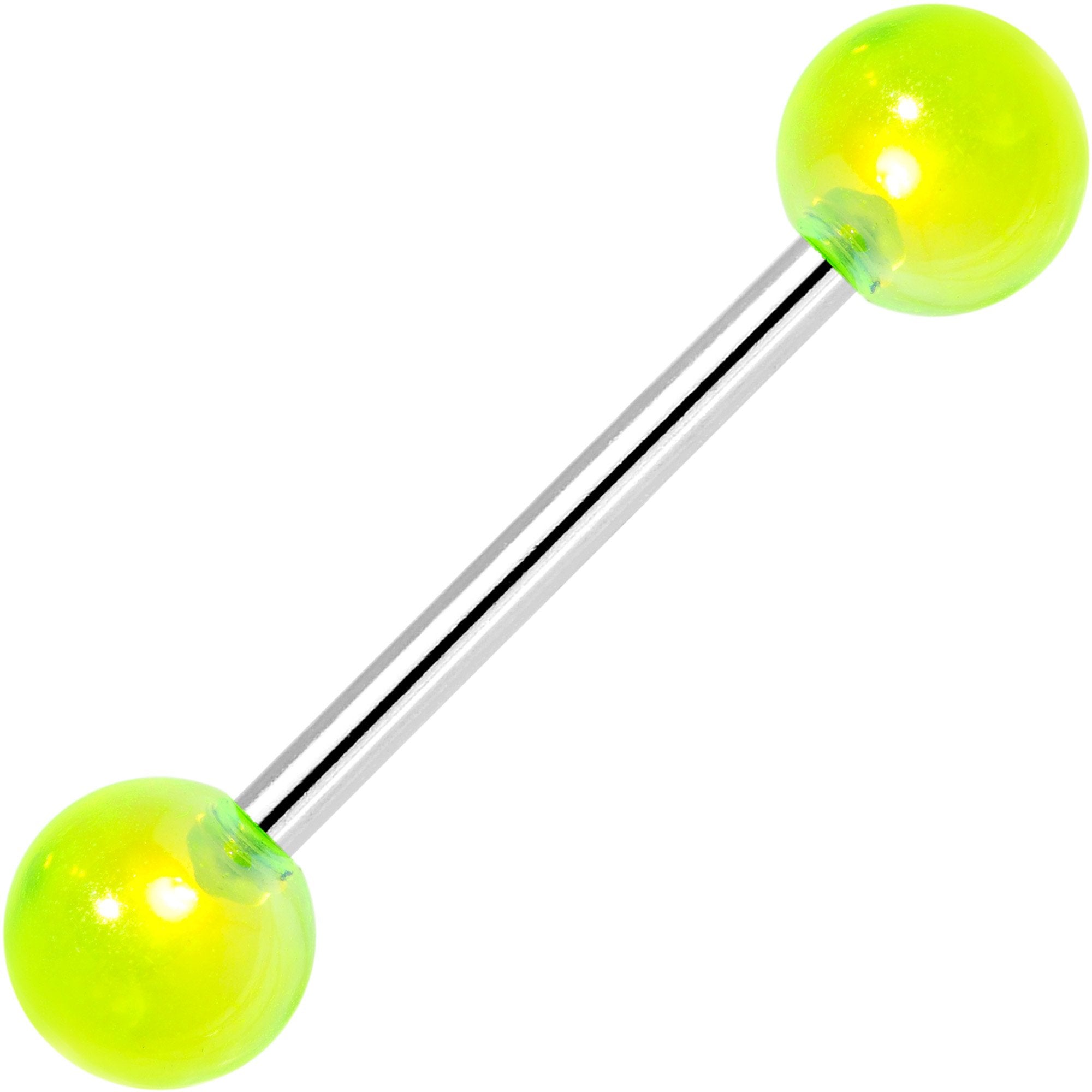 Multi Color Translucent Blast Ball Barbell Tongue Ring Set of 4