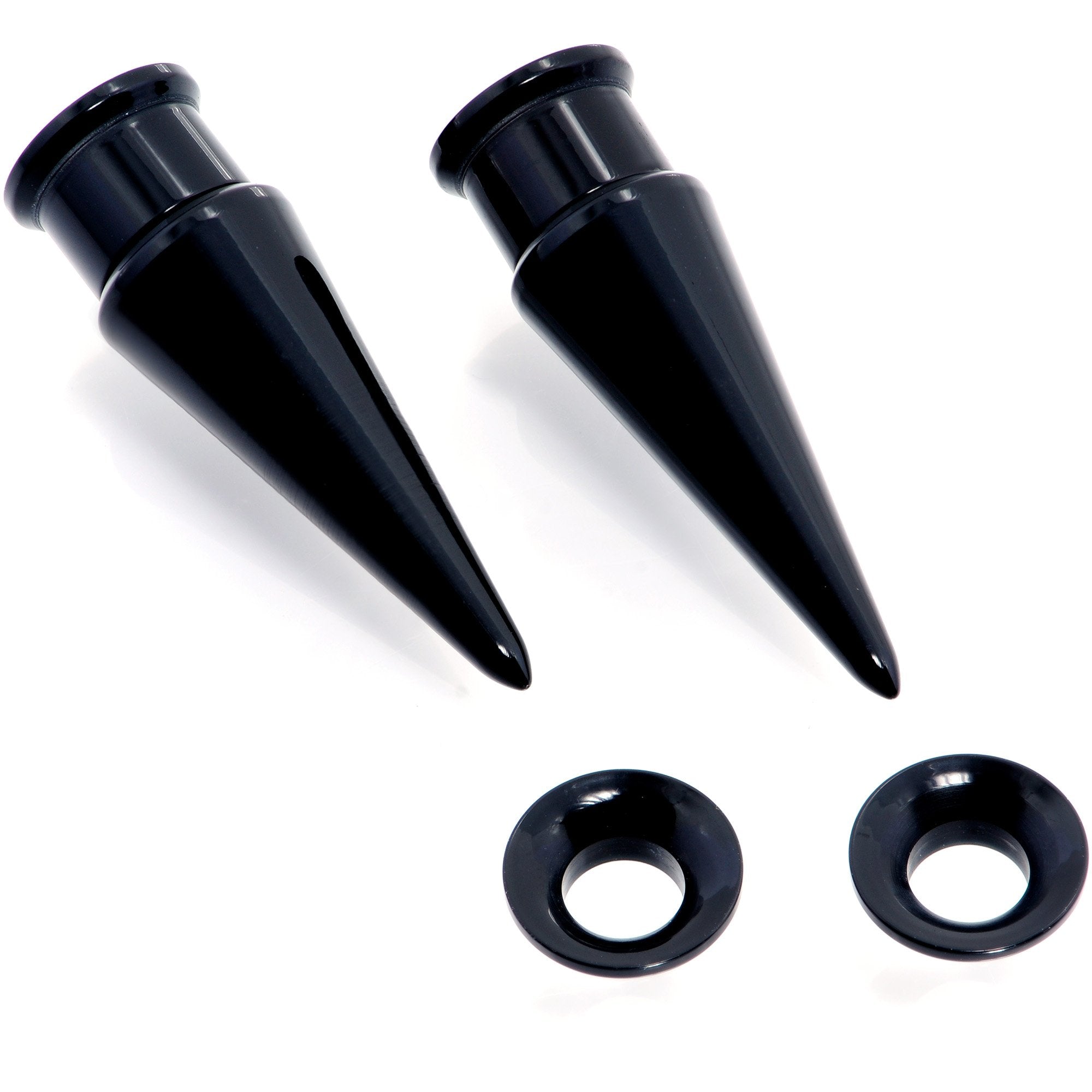 Black 2 in 1 Interchangeable Screw Fit Plug and Taper Set