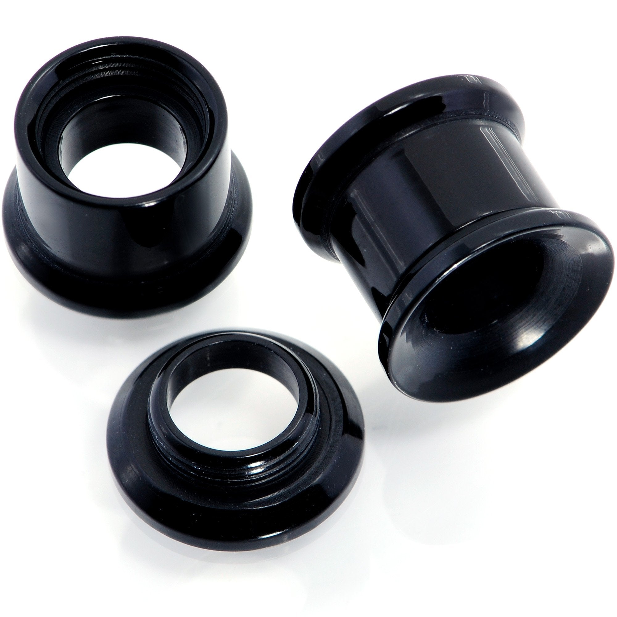 Black 2 in 1 Interchangeable Screw Fit Plug and Taper Set