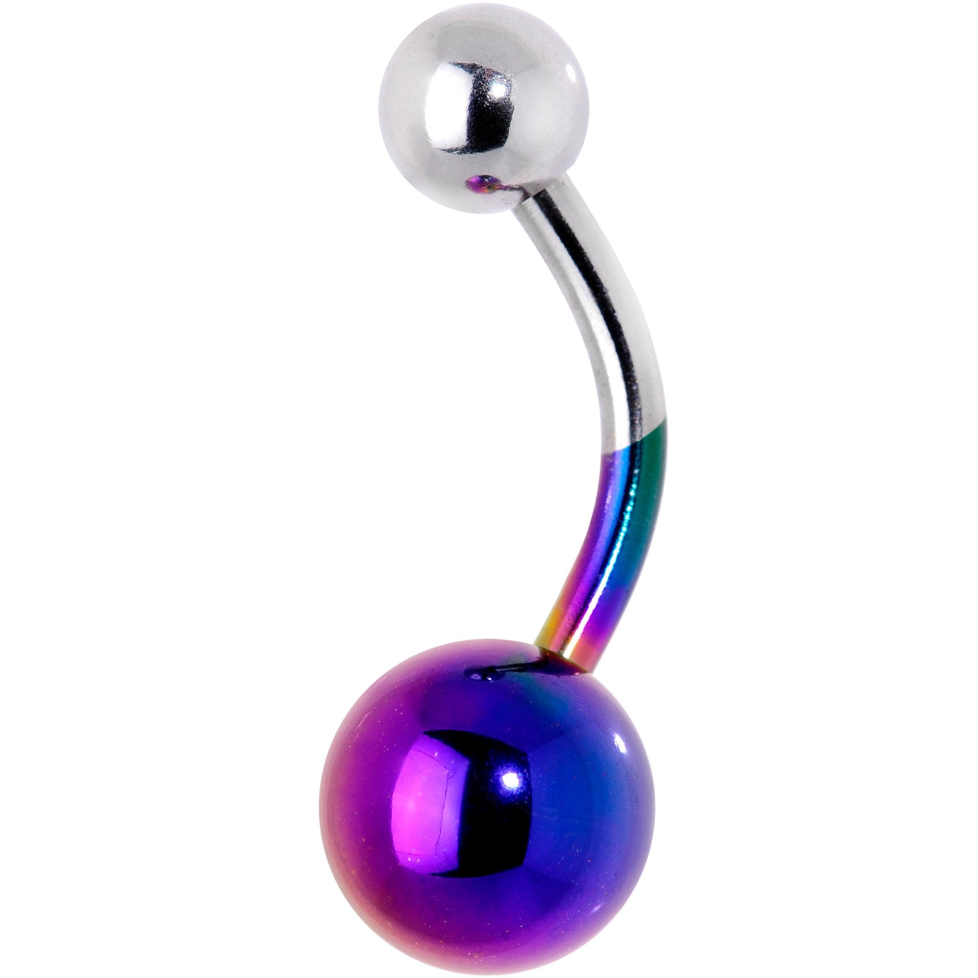 Purple and Steel Tone Two Tone Belly Ring