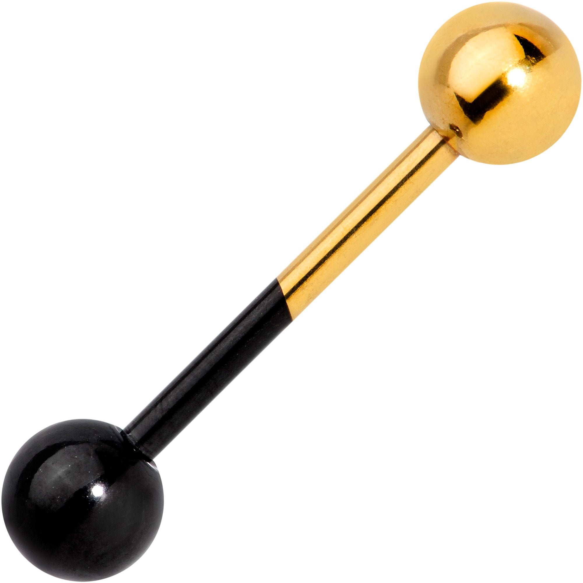 Gold Tone and Black Two Tone Tongue Ring