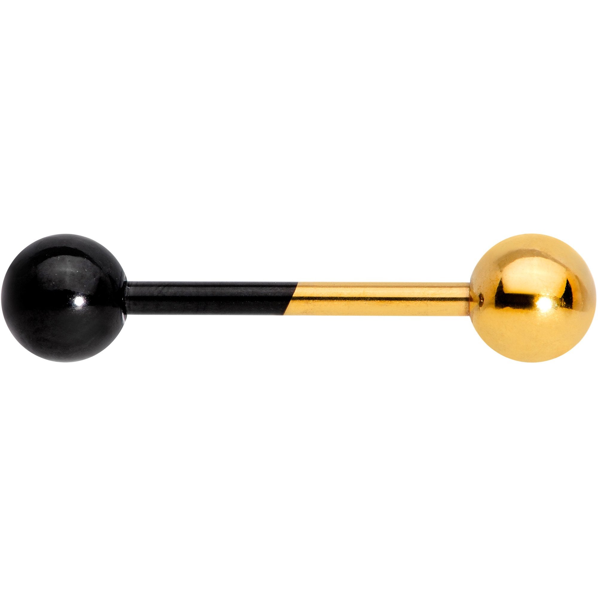 Gold Tone and Black Two Tone Tongue Ring