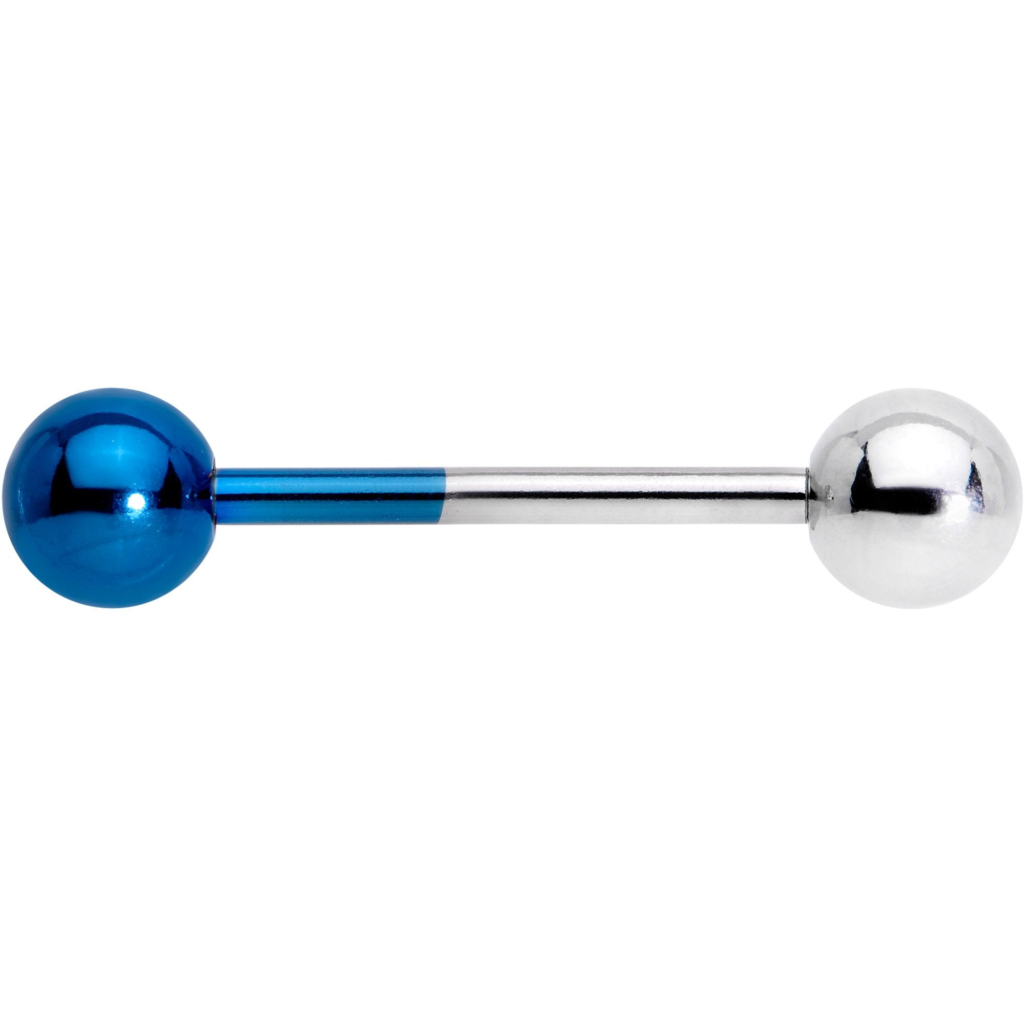 Blue and Steel Two Tone Tongue Ring