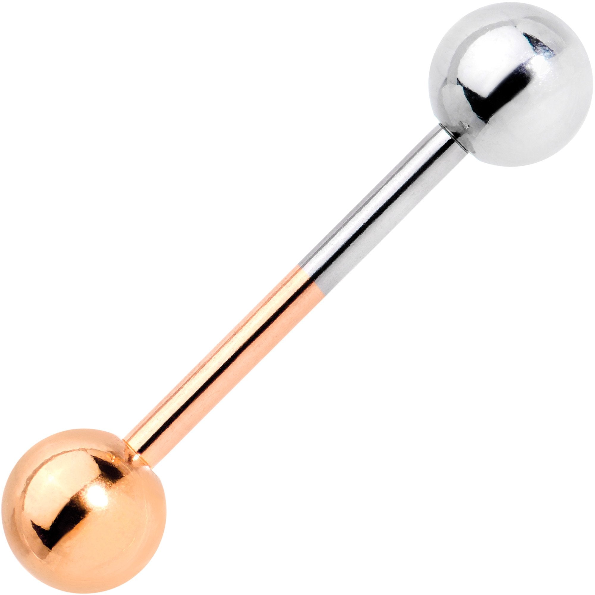 Rose Gold Tone and Steel Two Tone Tongue Ring