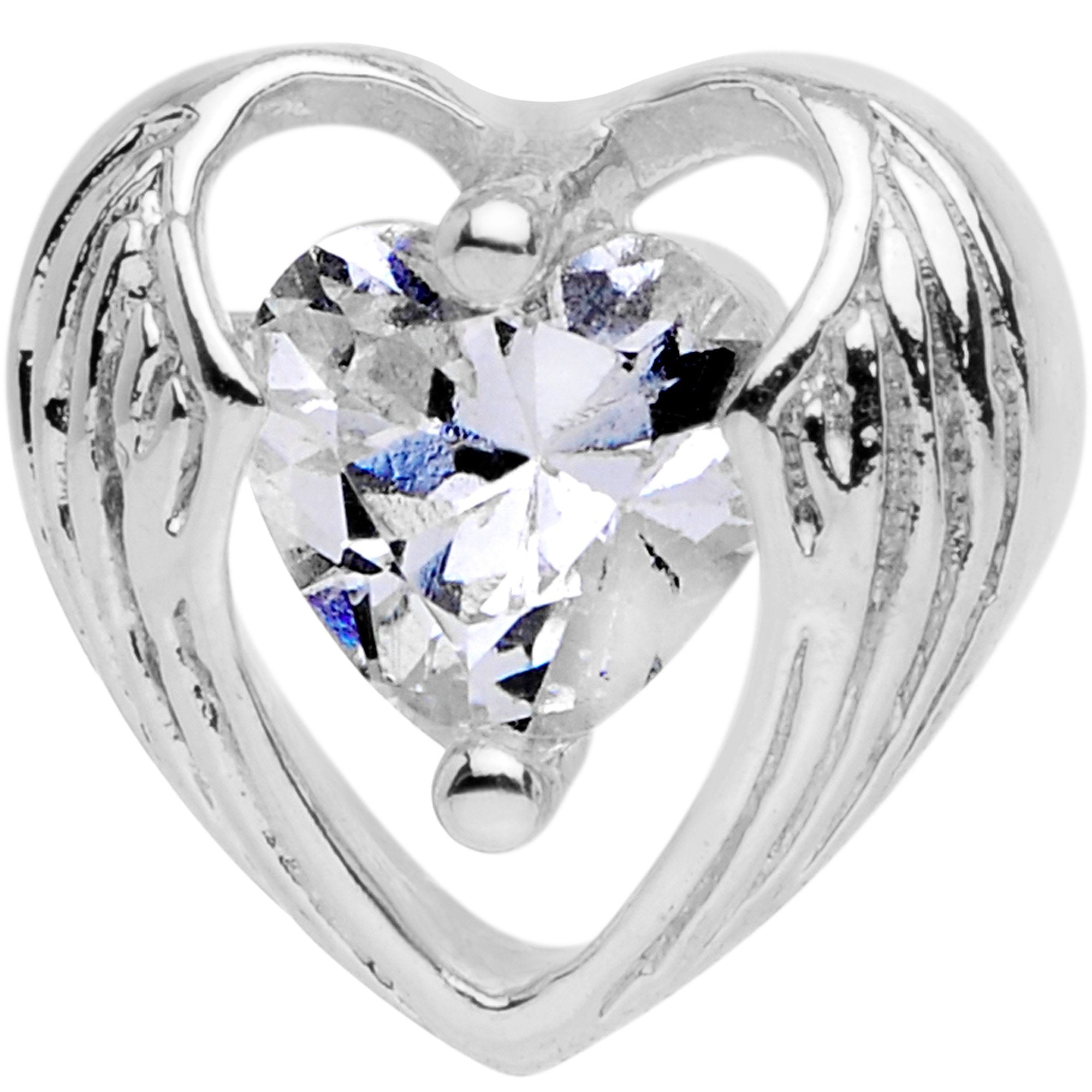 Clear CZ Gem Hugged Heart Cartilage Tragus Earring