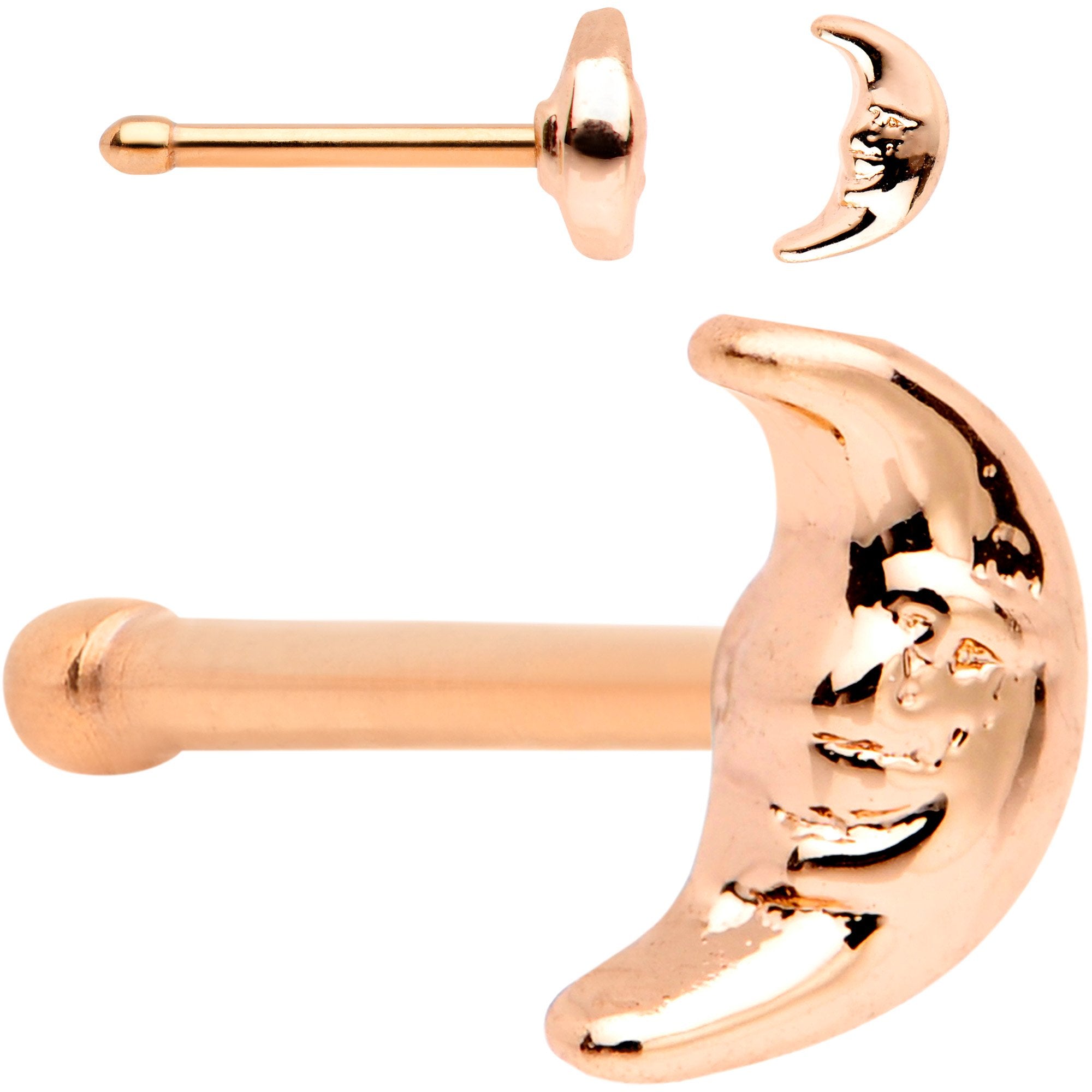 White Faux Opal Rose Gold PVD Out of This World Nose Bone 6 Pack Set