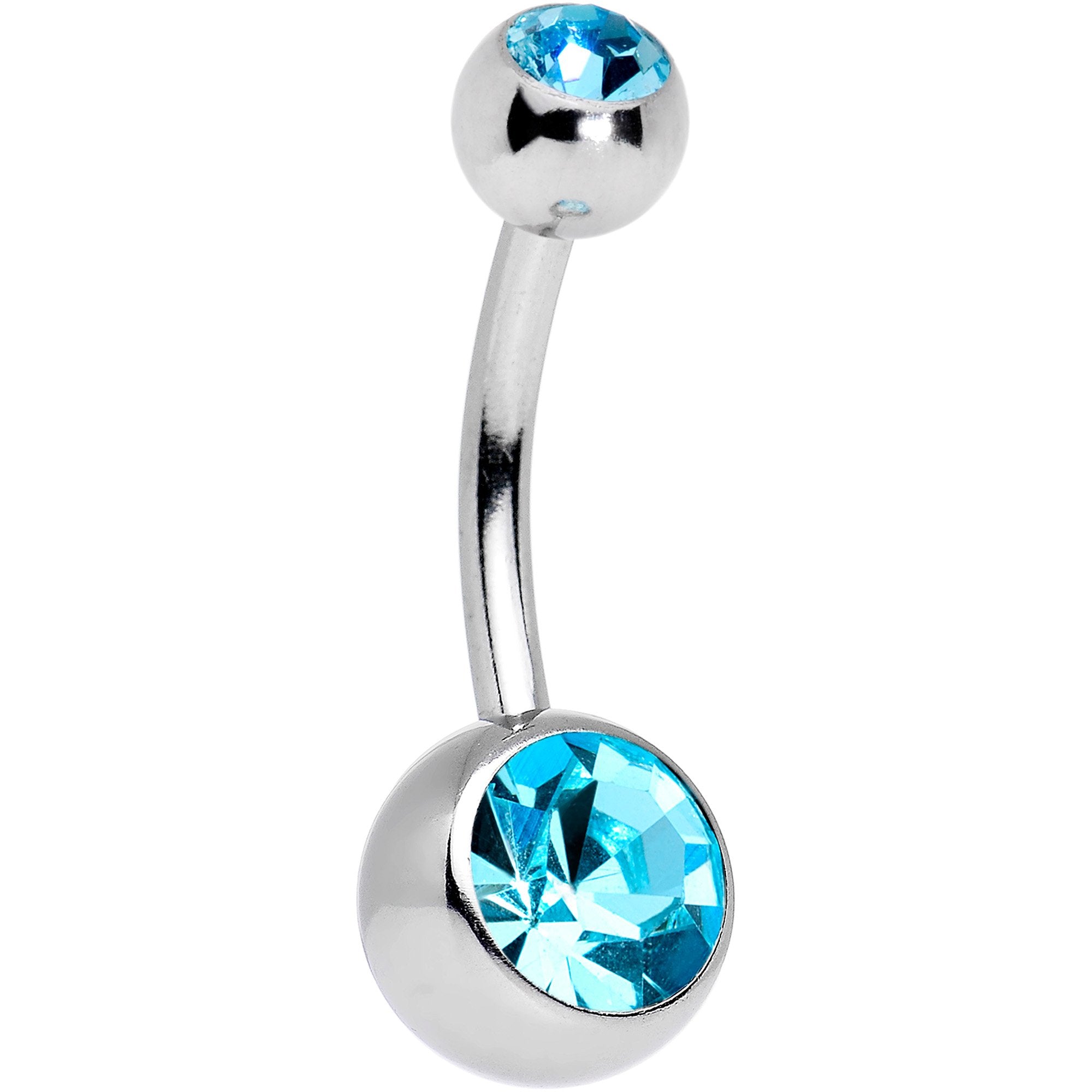 Aqua Gem Spiritual Zen Lotus Flower Belly Ring Set of 4