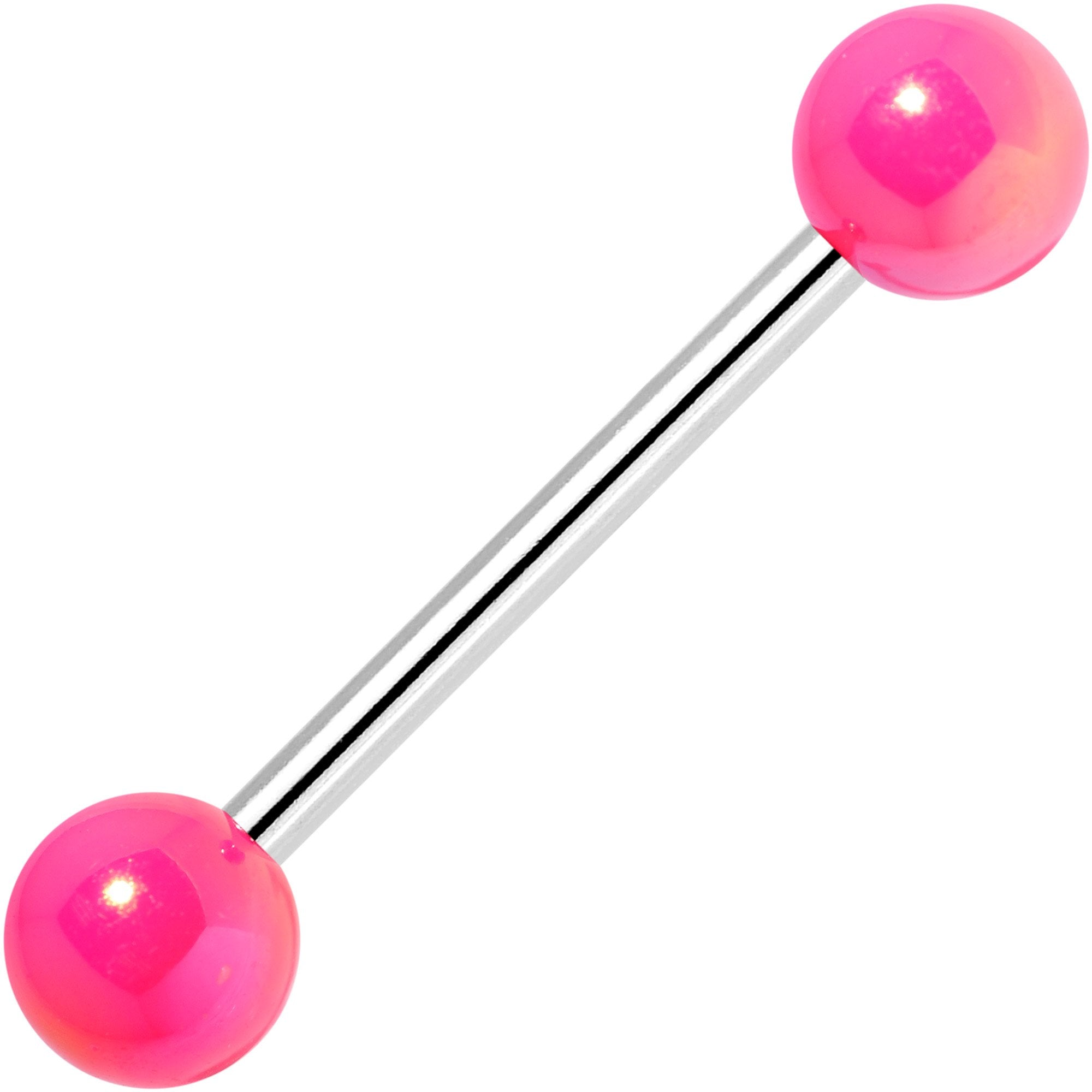 Pink Purple Green Neon Barbell Tongue Ring Set of 4