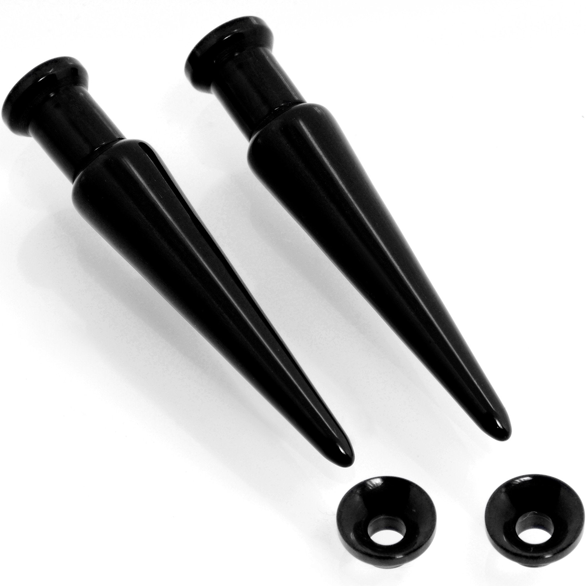 Black 2 in 1 Interchangeable Screw Fit Plug and Taper Set