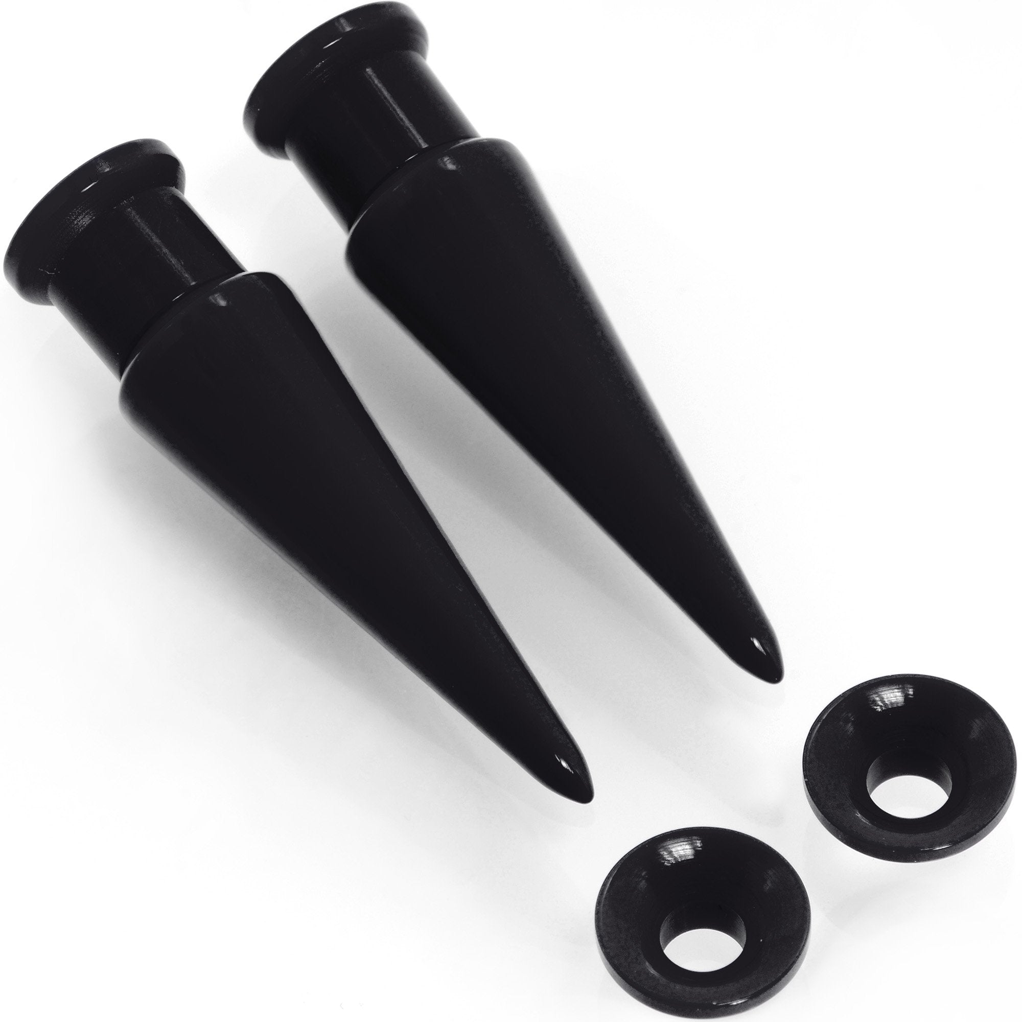 Black 2 in 1 Interchangeable Screw Fit Plug and Taper Set