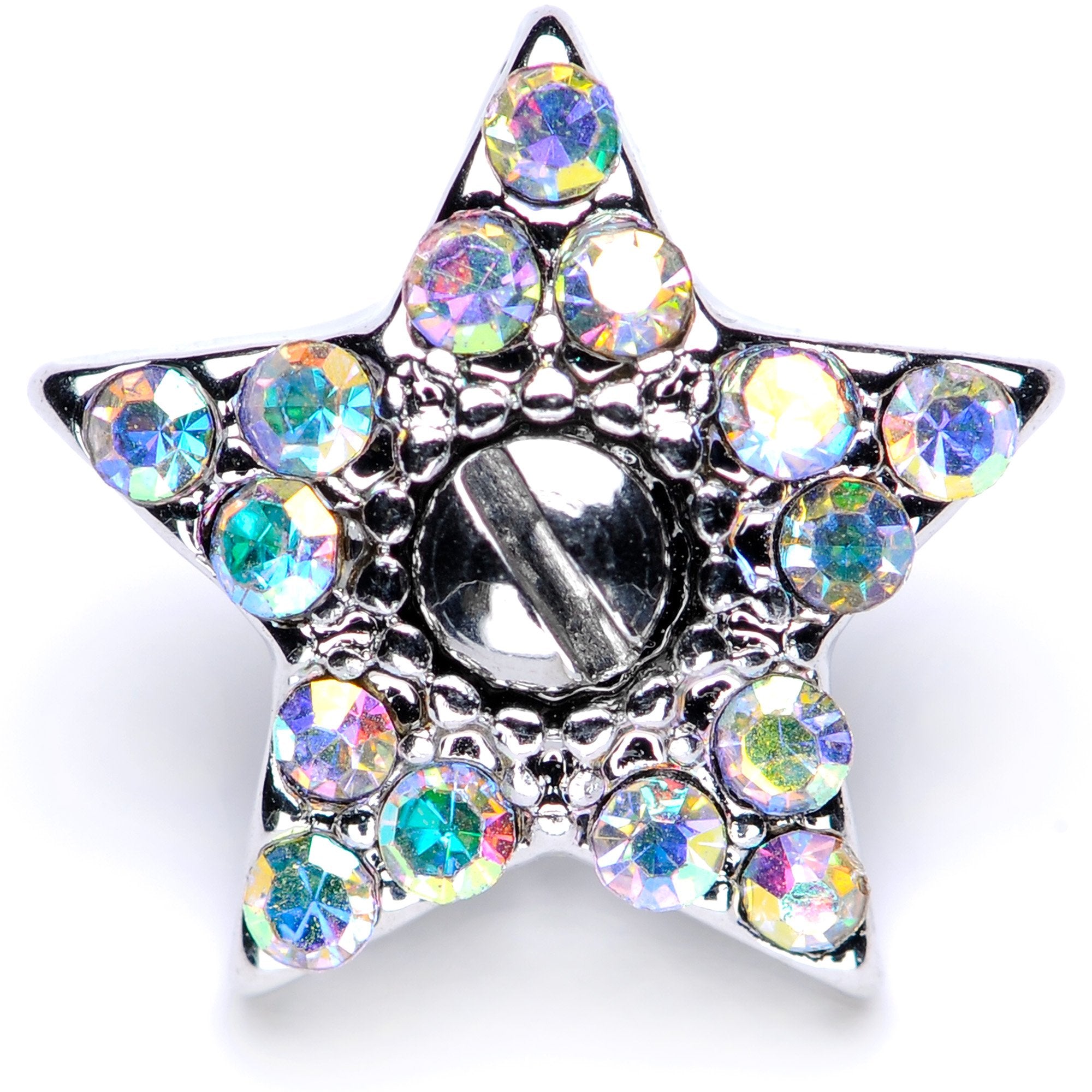 14 Gauge Aurora Gem 10mm Five Point Star Dermal Top