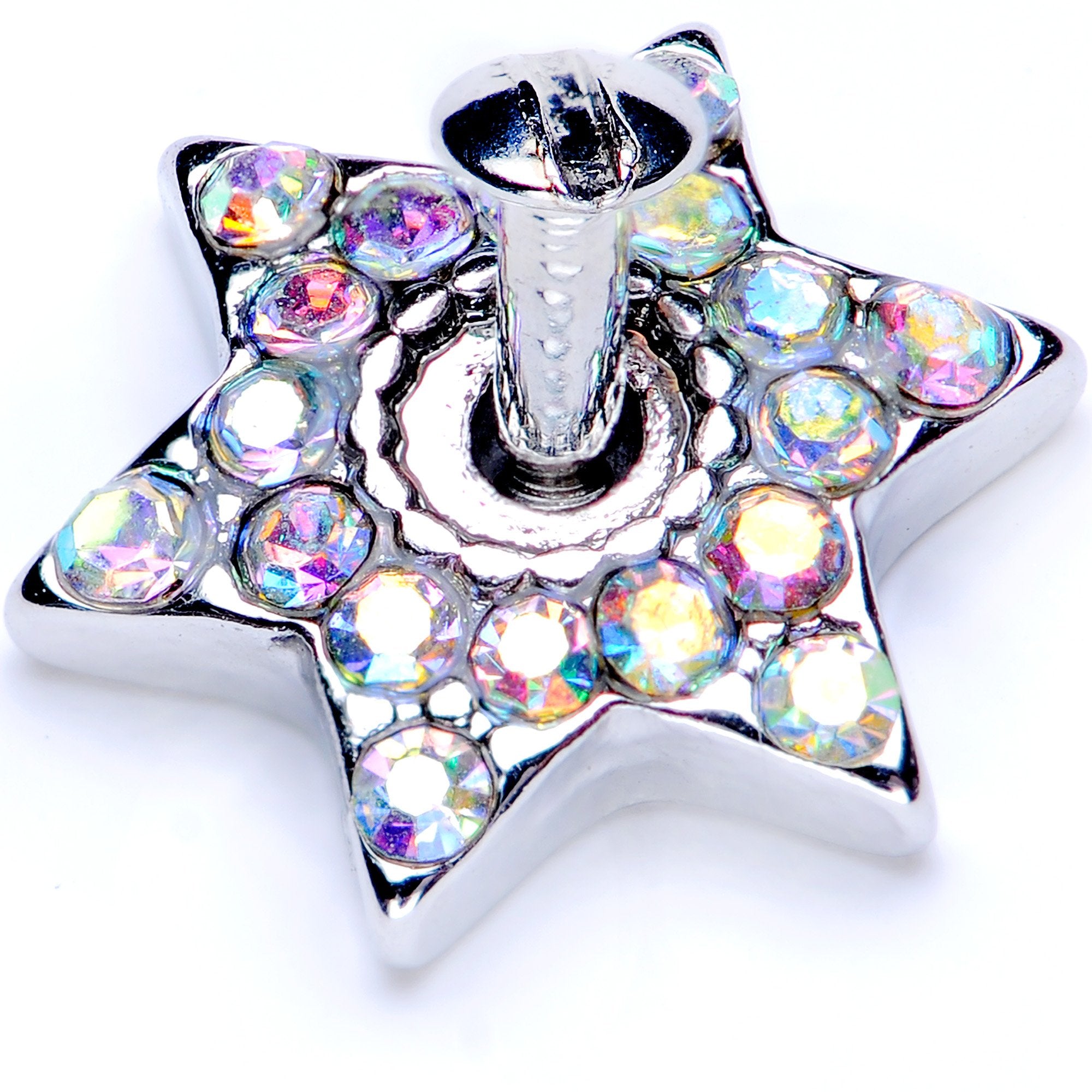 14 Gauge Aurora Gem 10mm Six Point Star Dermal Top