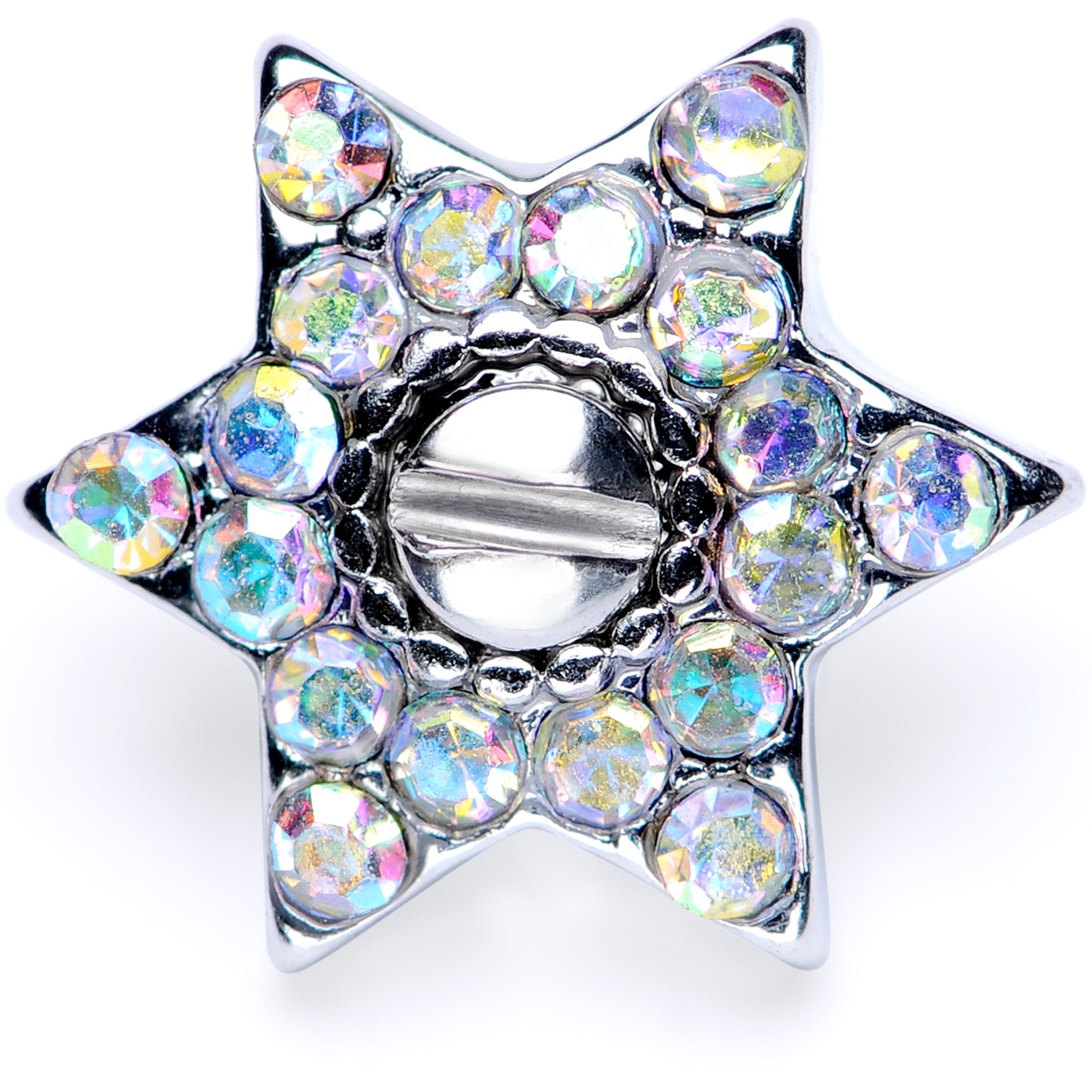 14 Gauge Aurora Gem 10mm Six Point Star Dermal Top