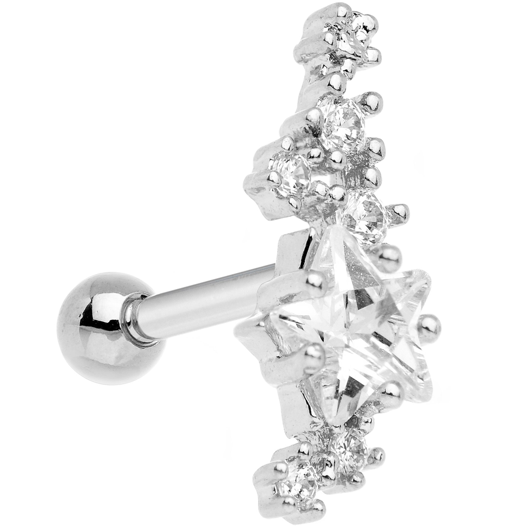 Clear CZ Gem Shooting Star Cartilage Tragus Earring