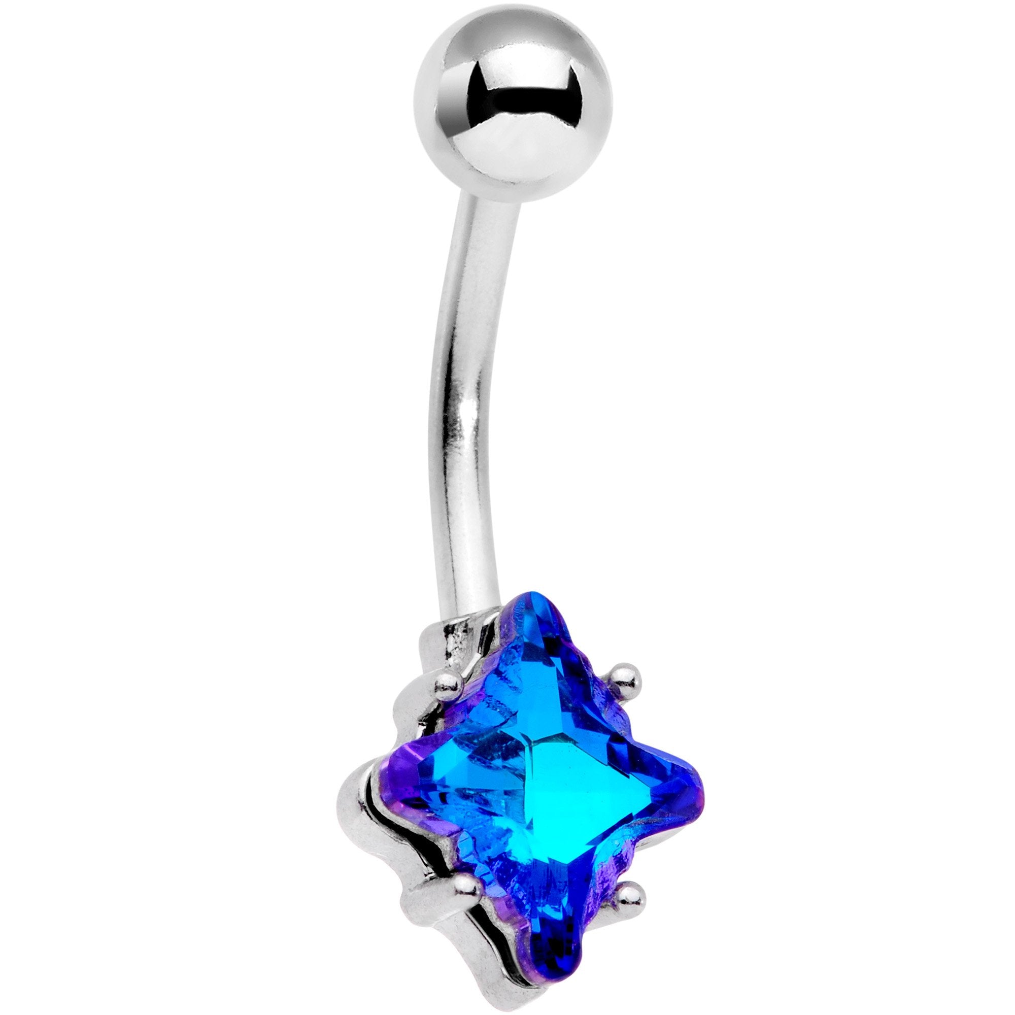 Blue Gem Power Amulet Belly Ring