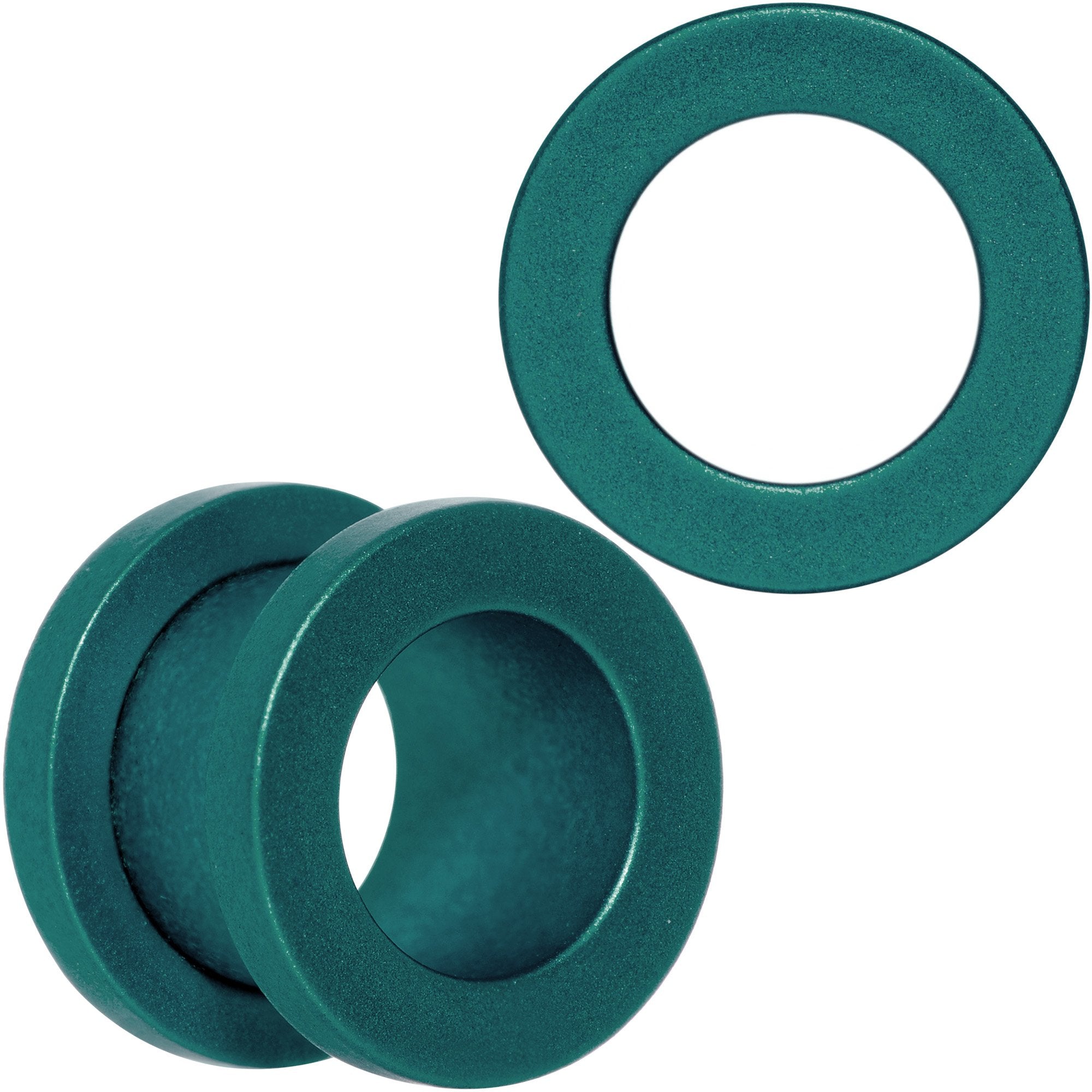 Teal Matte Silicone Screw Fit Tunnel Plug Set 6mm to 25mm