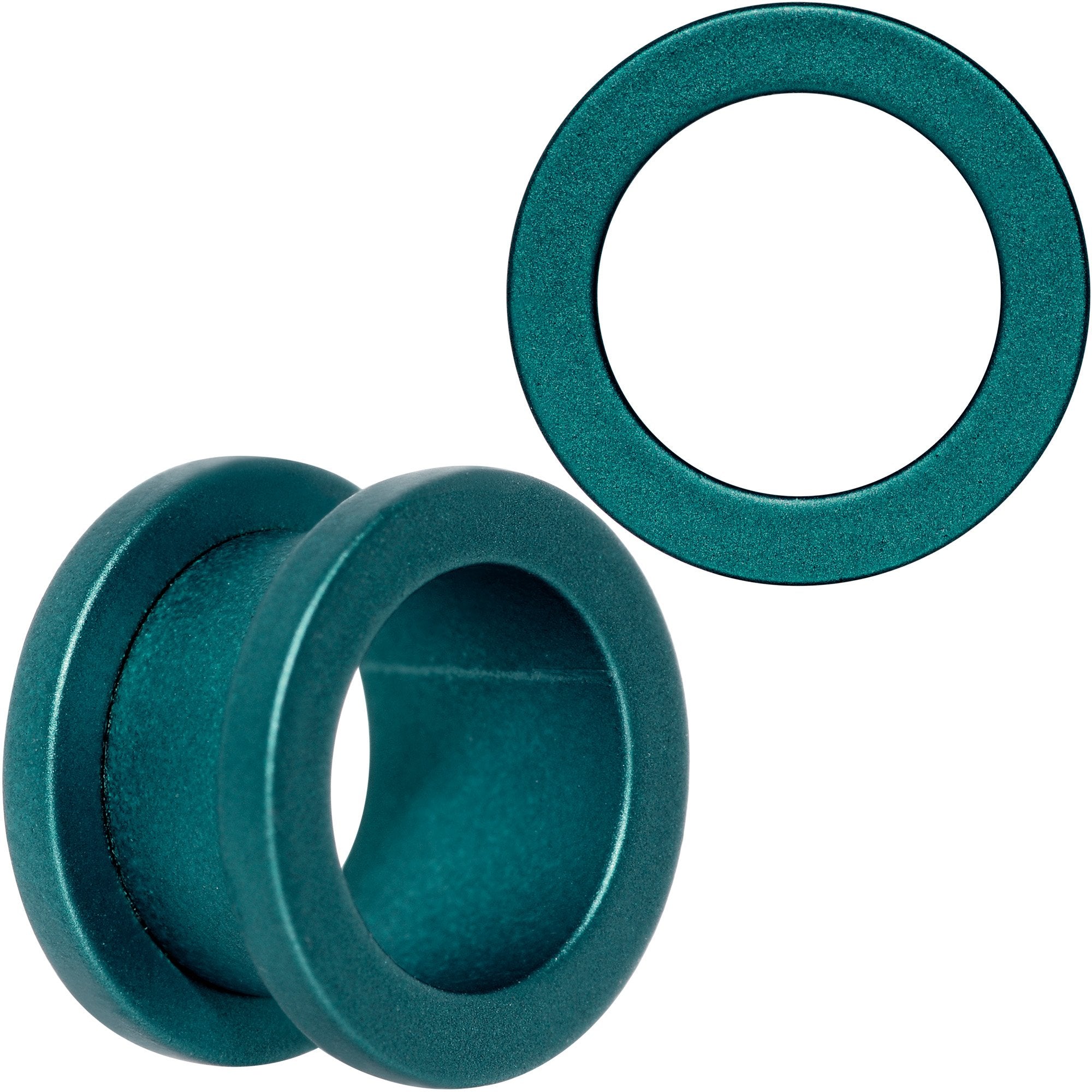 Teal Matte Silicone Screw Fit Tunnel Plug Set 6mm to 25mm