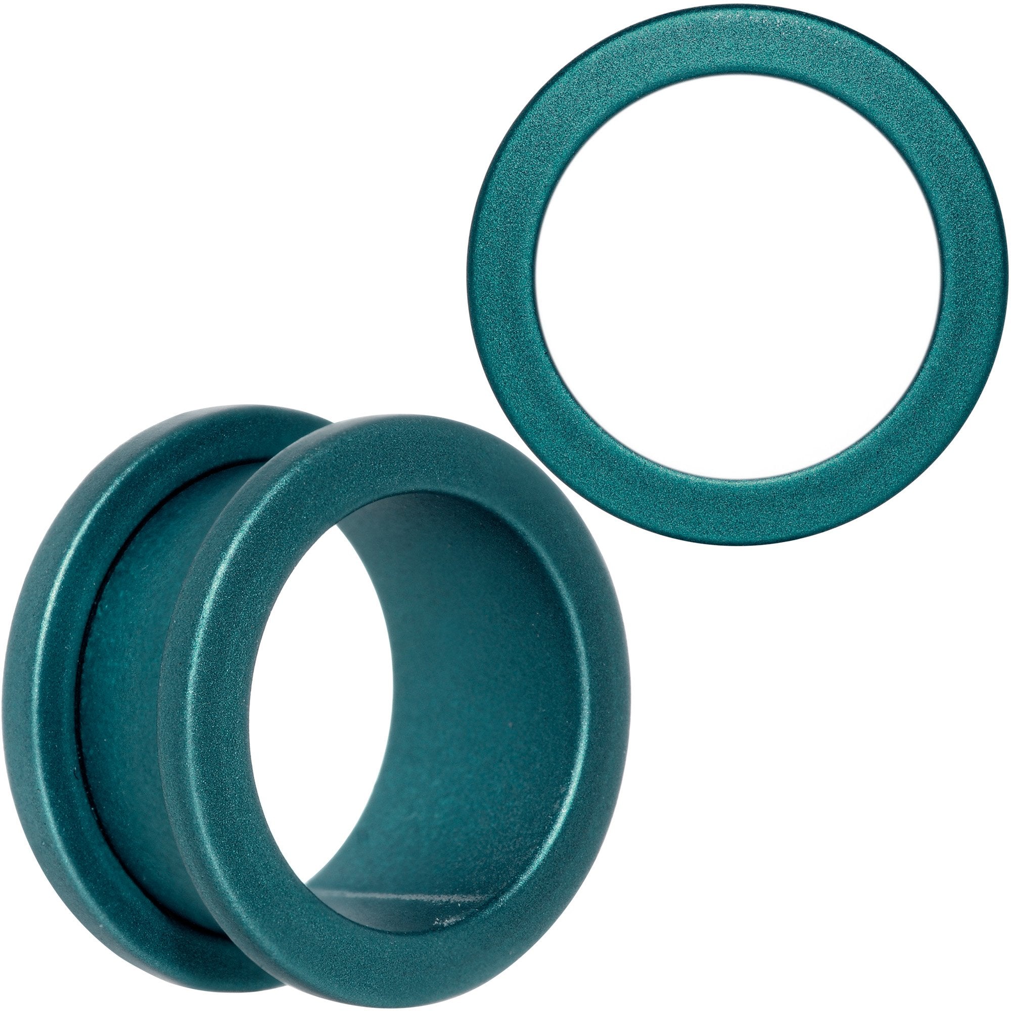 Teal Matte Silicone Screw Fit Tunnel Plug Set 6mm to 25mm