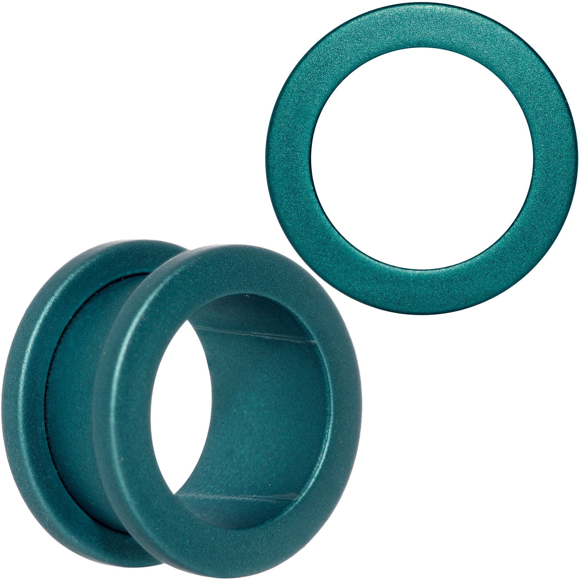 Teal Matte Silicone Screw Fit Tunnel Plug Set 6mm to 25mm