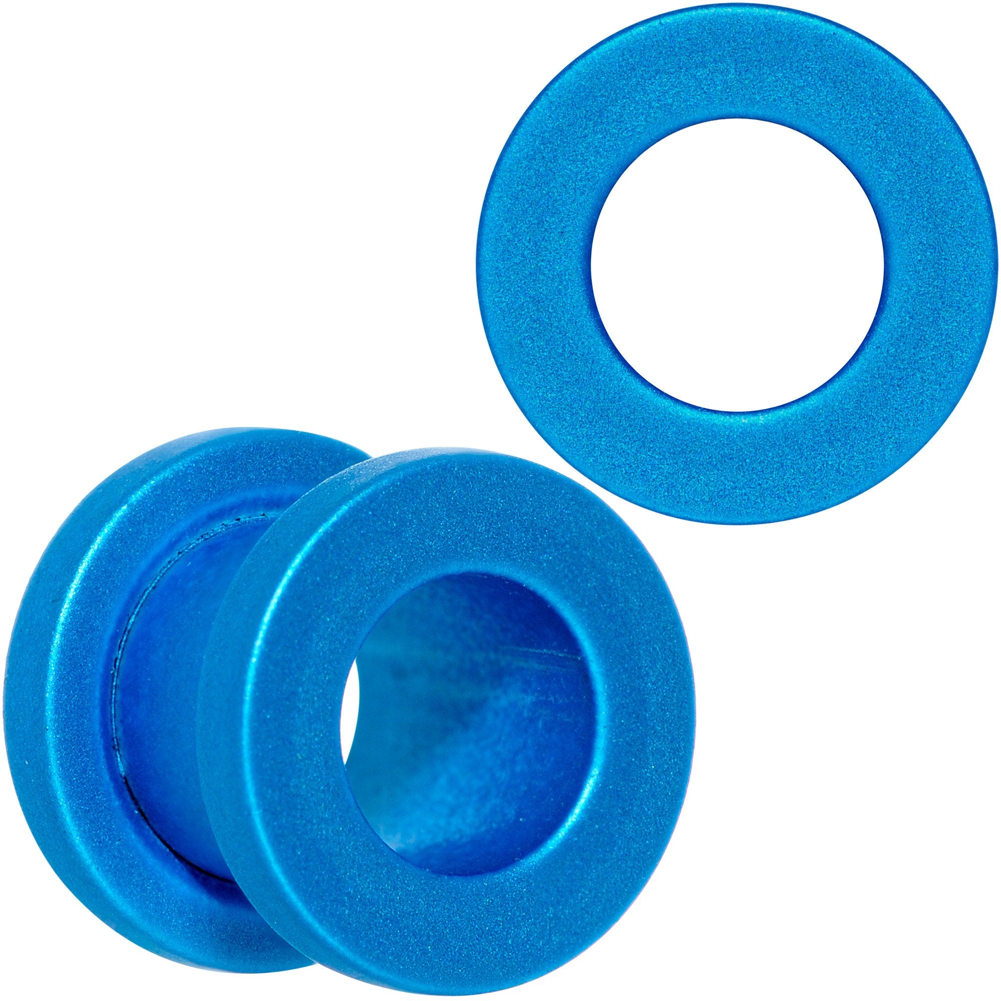 Aqua Matte Silicone Screw Fit Tunnel Plug Set 6mm to 25mm