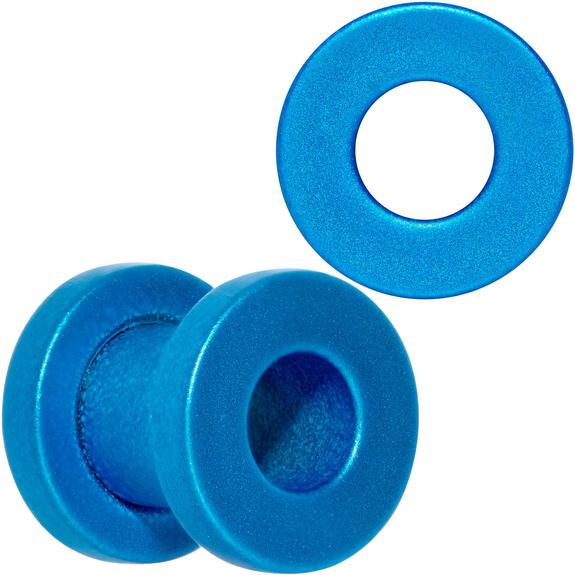 Aqua Matte Silicone Screw Fit Tunnel Plug Set 6mm to 25mm