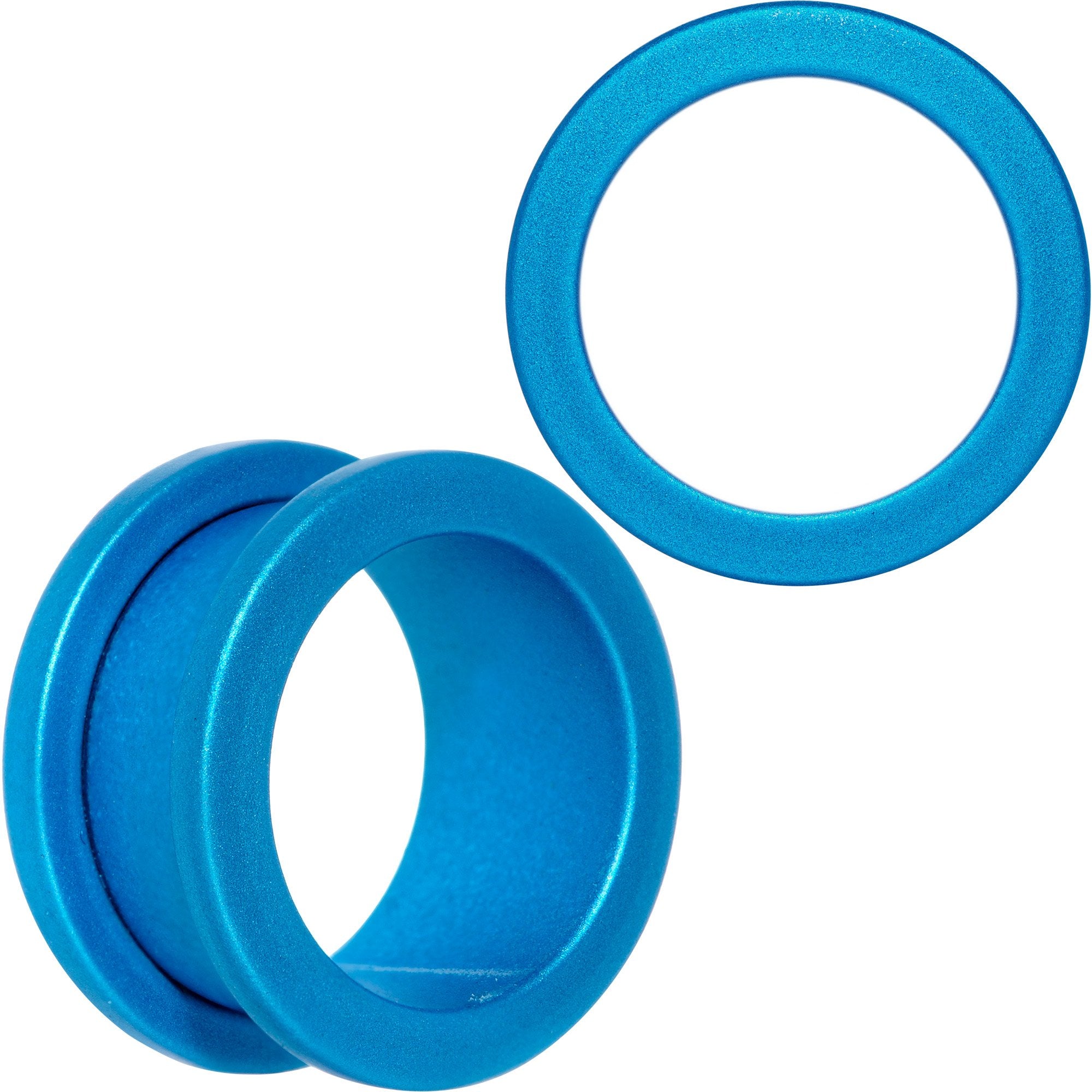 Aqua Matte Silicone Screw Fit Tunnel Plug Set 6mm to 25mm