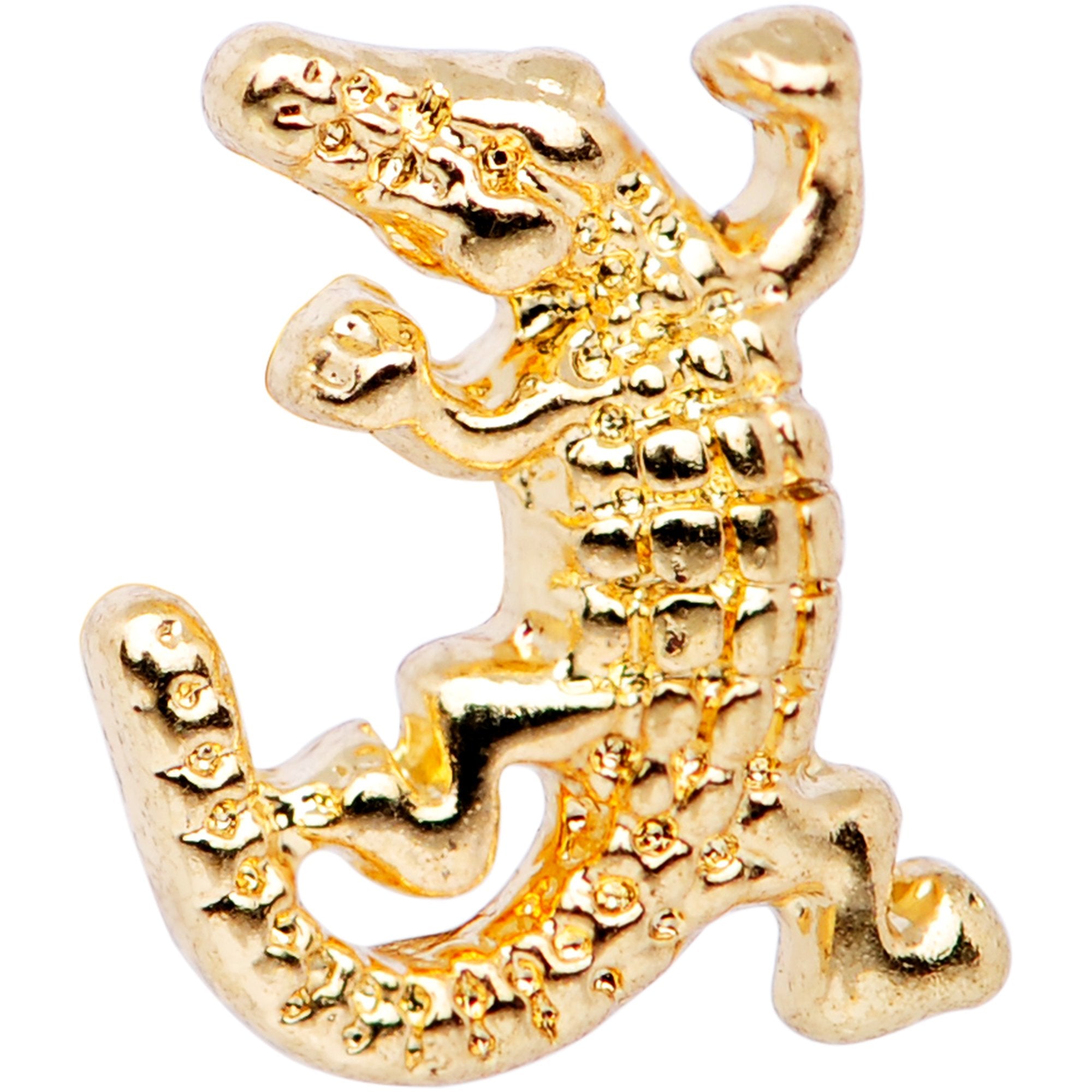 16 Gauge 1/4 Gold PVD Alligator Tragus Cartilage Earring