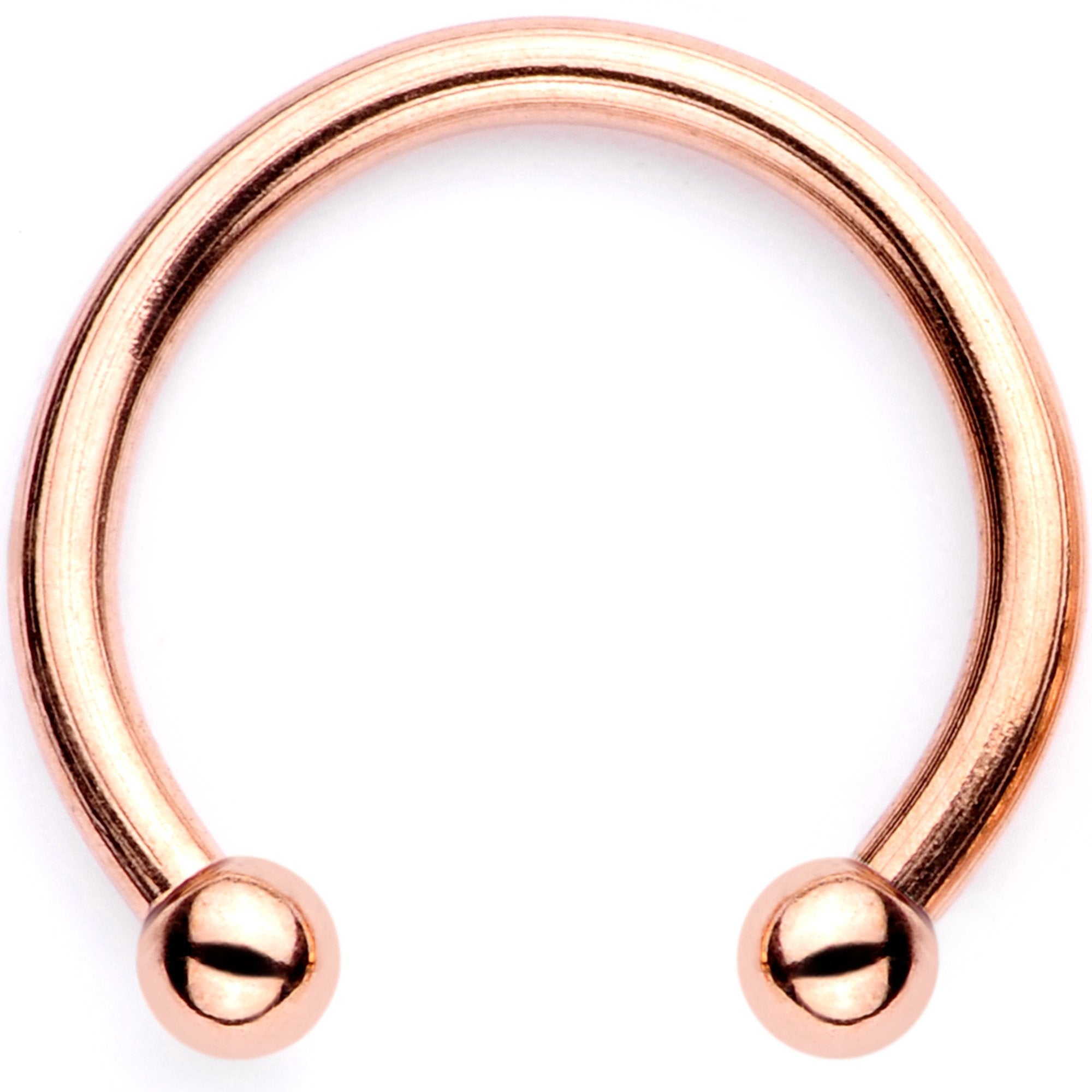 16 Gauge White Faux Opal Rose Gold Tone Twisted Horseshoe Clip On Fake Septum Ring Set