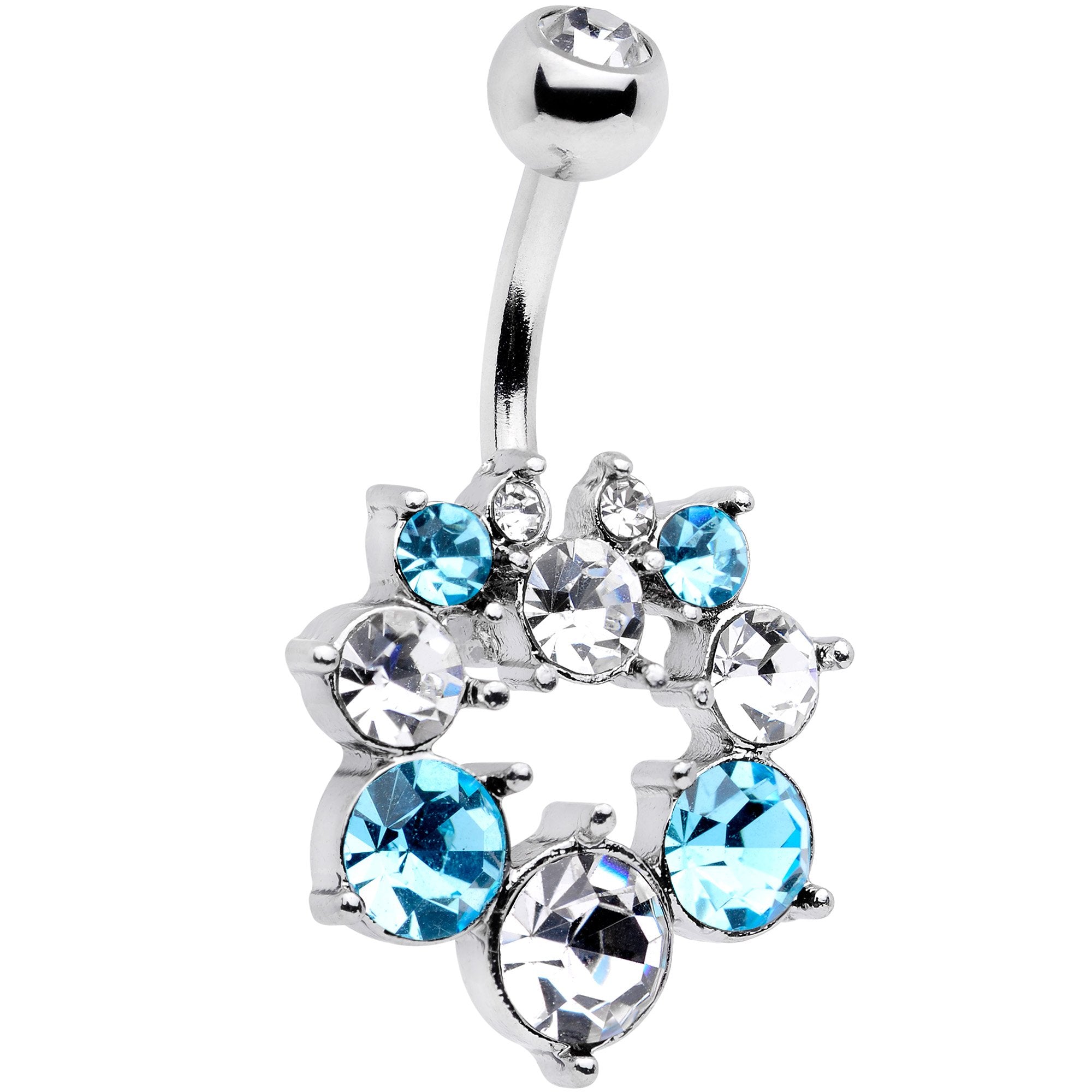 Aqua Clear Gem Heavenly Halo Belly Ring