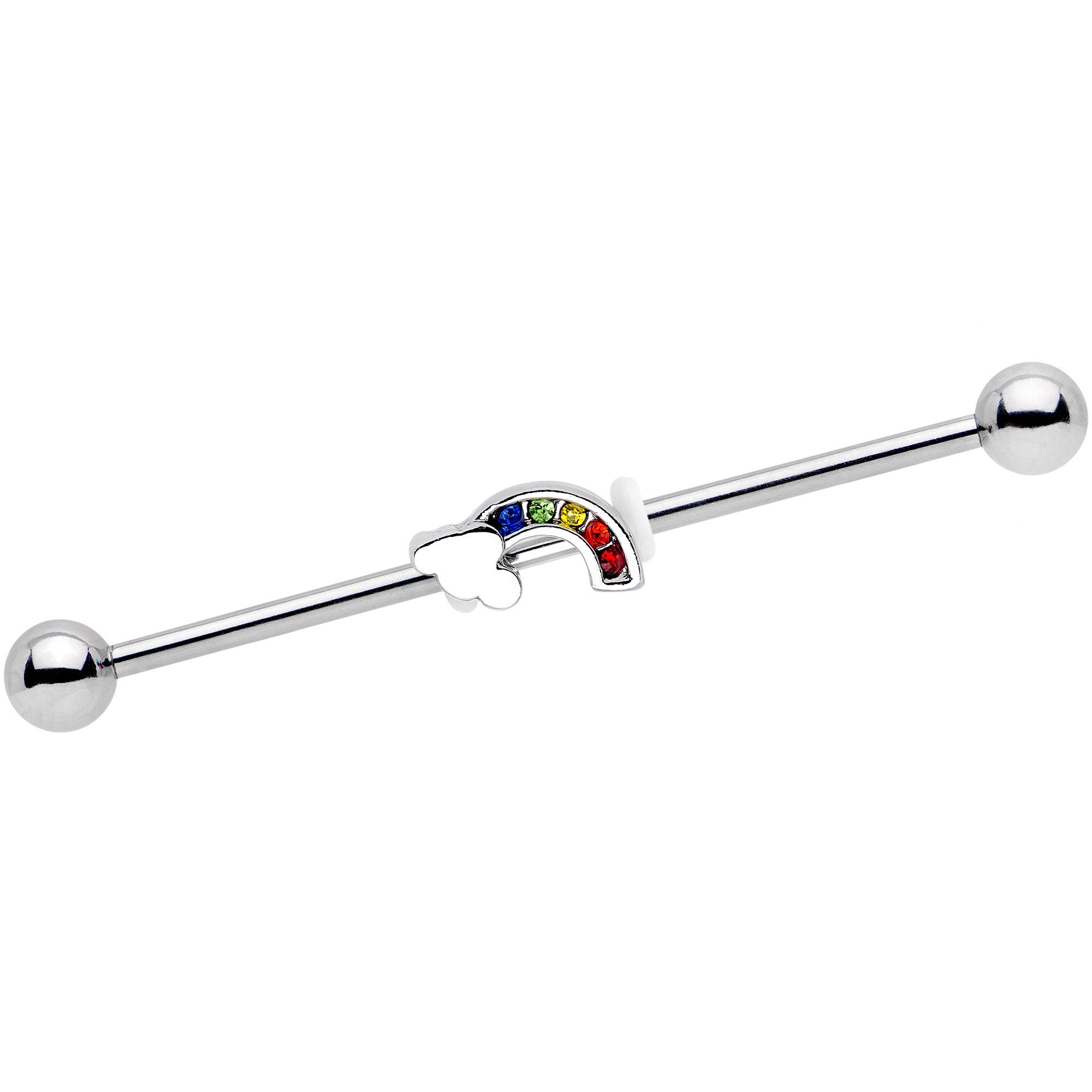 Cloudy Summer Rainbow Industrial Barbell 38mm