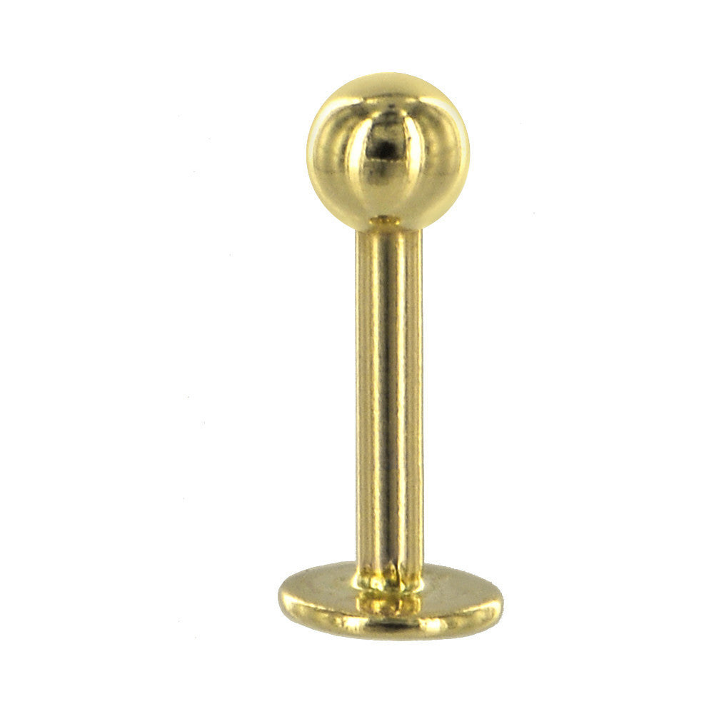 14 Gauge Solid 14KT Yellow Gold Labret - 3/8 5mm