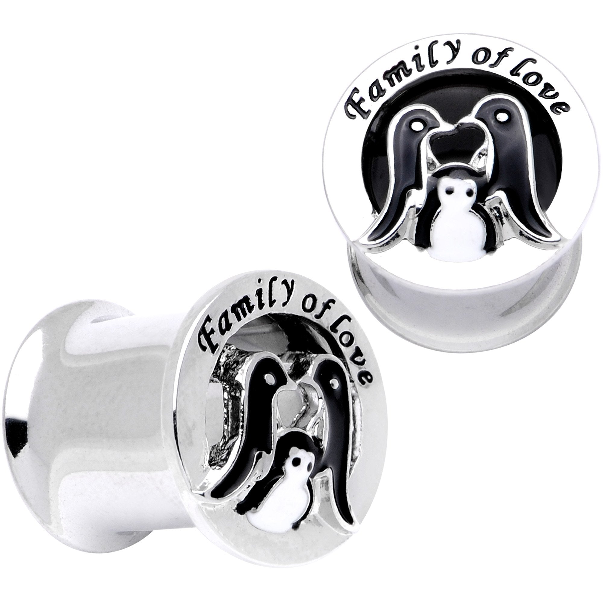 Family of Love Penguin Double Flare Tunnel Plug Set 6mm to 14mm