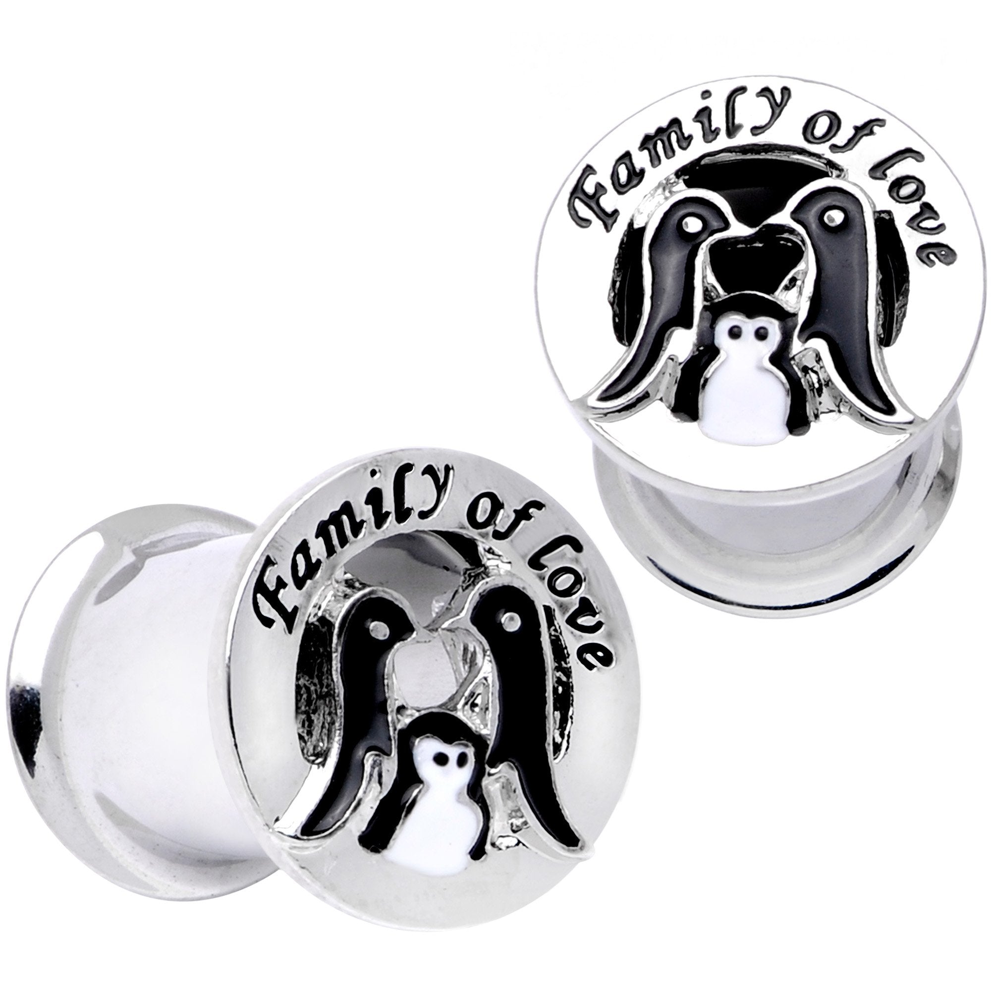 Family of Love Penguin Double Flare Tunnel Plug Set 6mm to 14mm