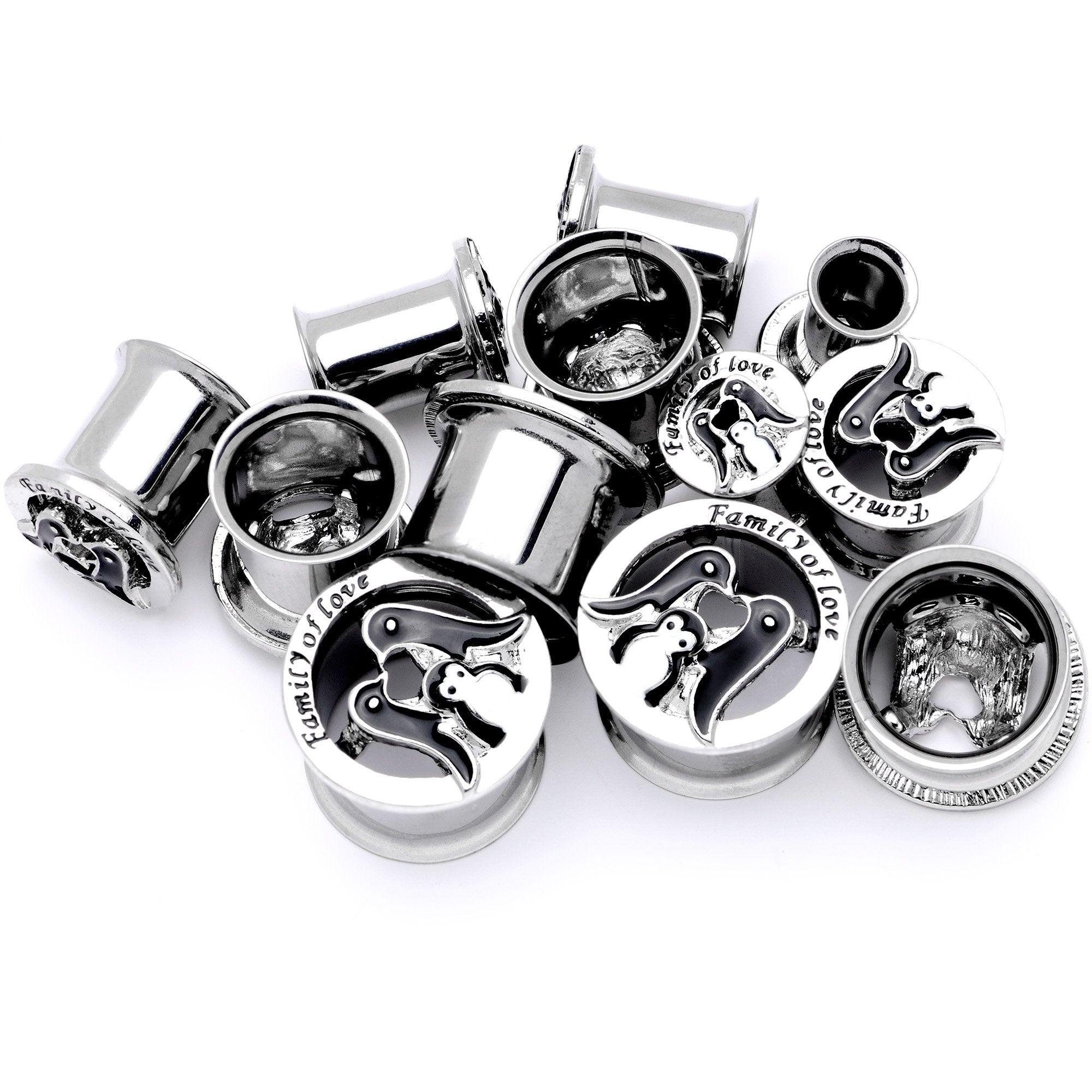 Family of Love Penguin Double Flare Tunnel Plug Set 6mm to 14mm