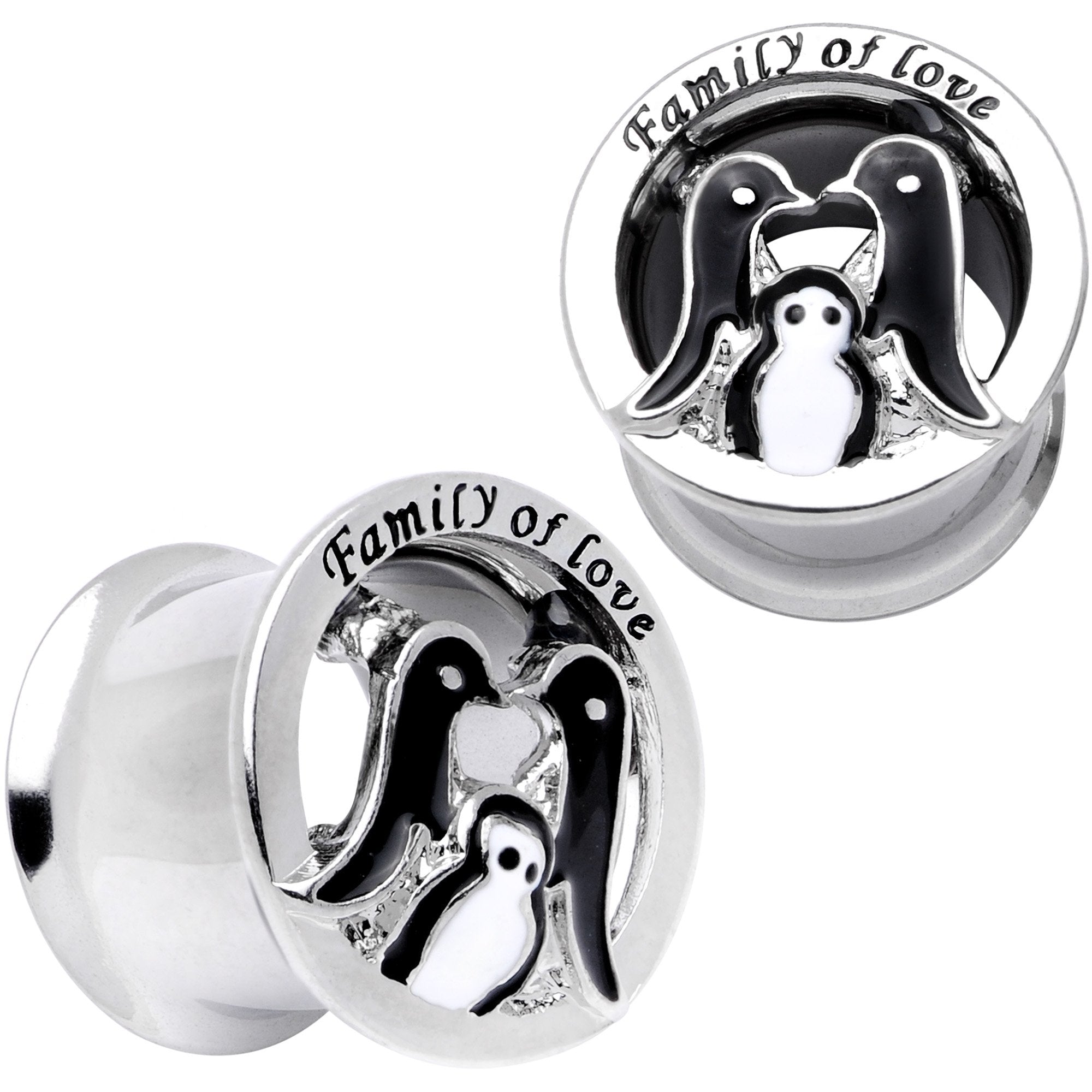 Family of Love Penguin Double Flare Tunnel Plug Set 6mm to 14mm