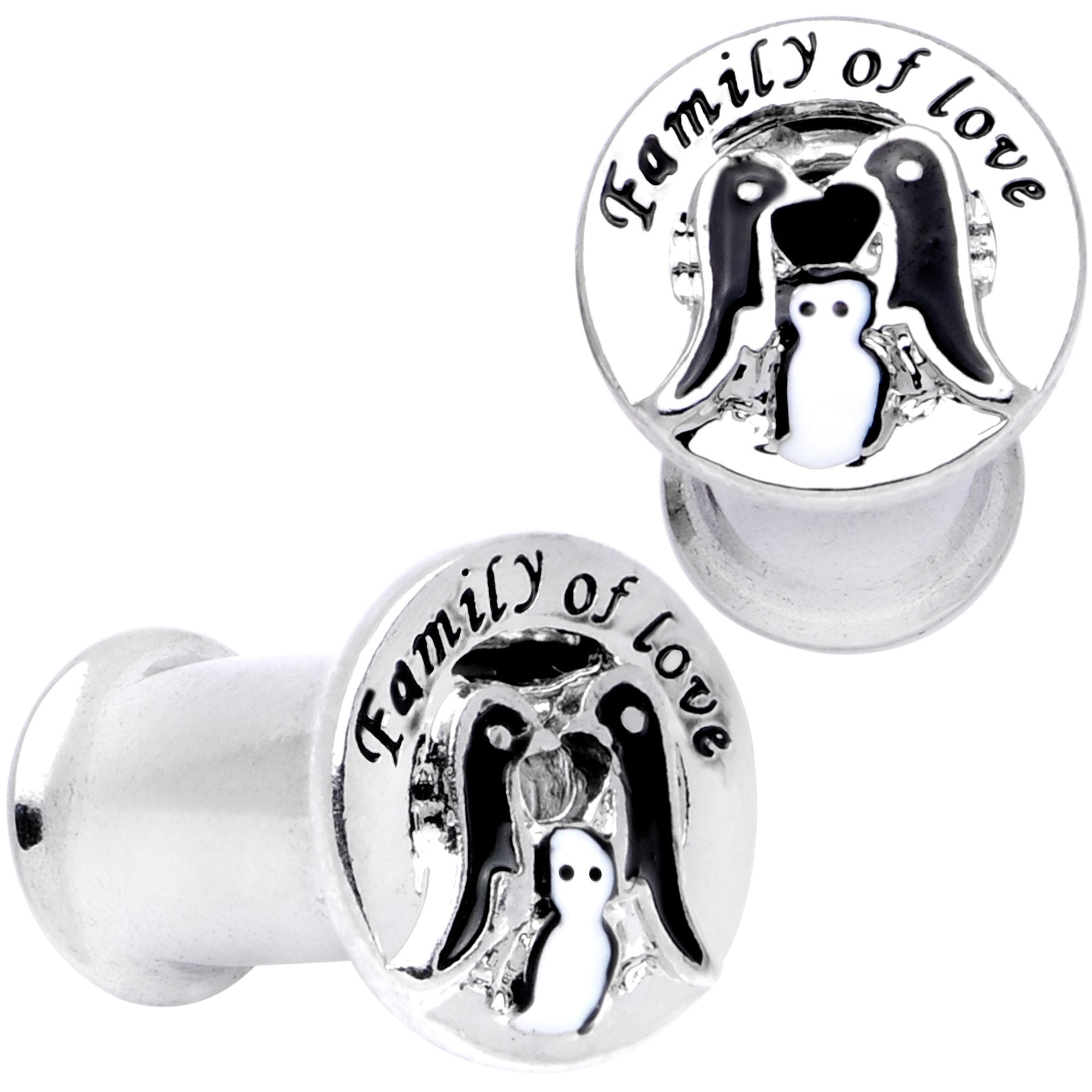 Family of Love Penguin Double Flare Tunnel Plug Set 6mm to 14mm