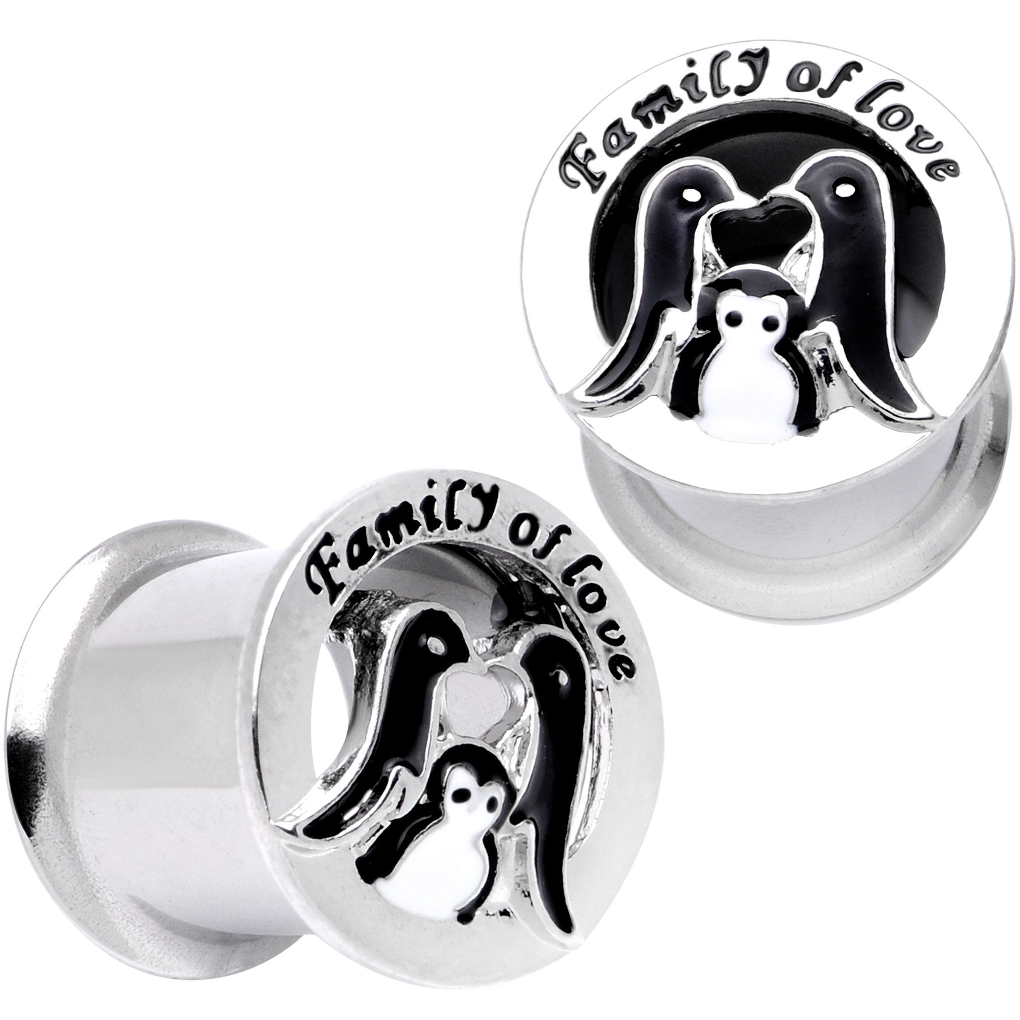 Family of Love Penguin Double Flare Tunnel Plug Set 6mm to 14mm