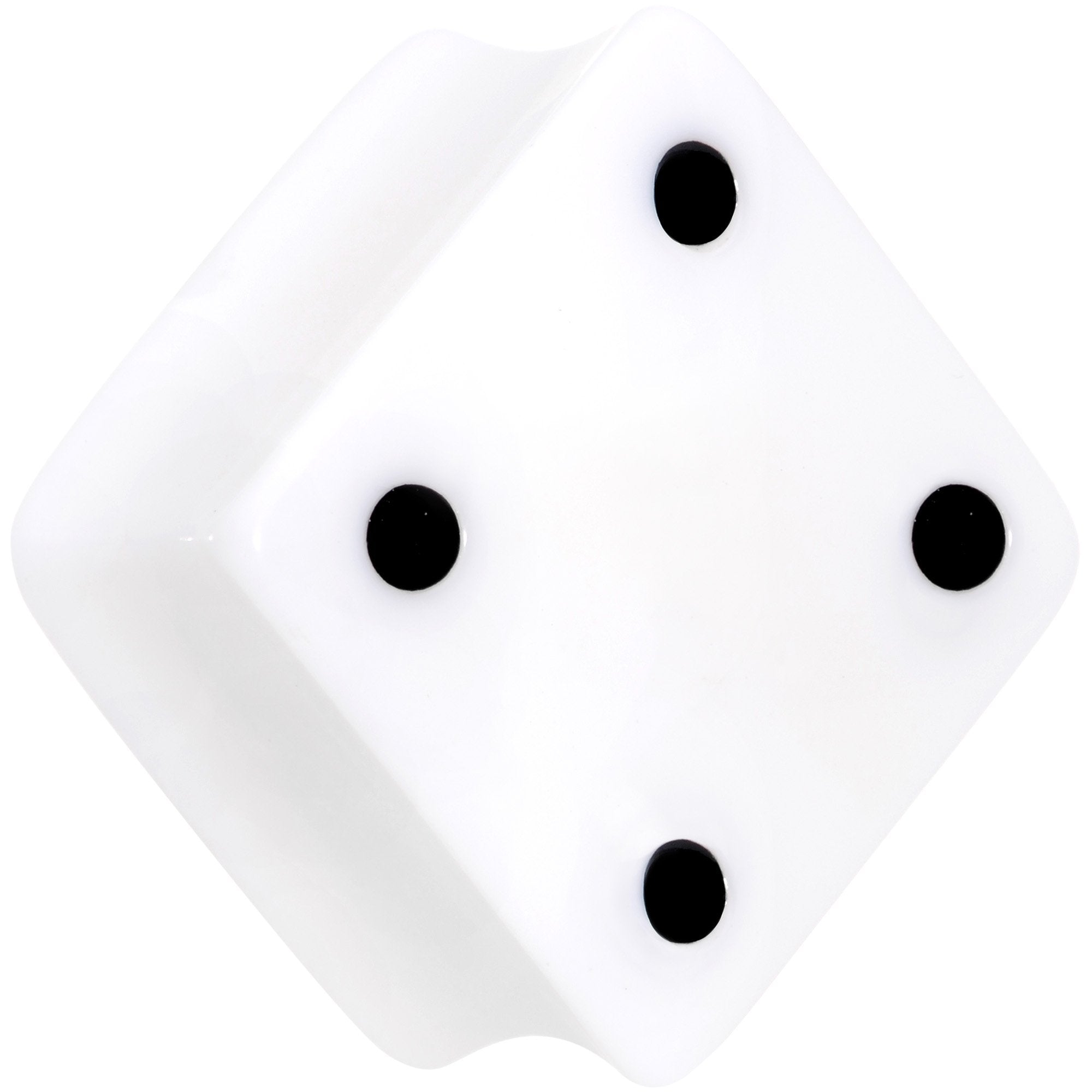 White Acrylic Square Shaped Lucky 7 Dice Saddle Plug Set 22mm to 32mm