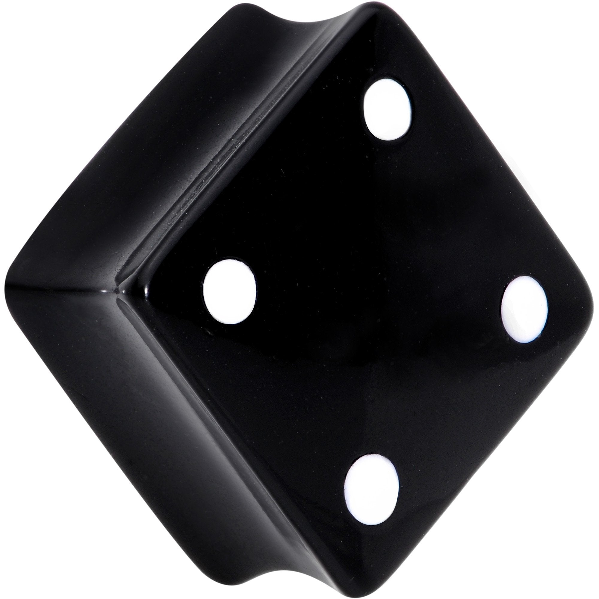 Black Acrylic Square Shaped Lucky 7 Dice Saddle Plug Set 22mm to 31mm