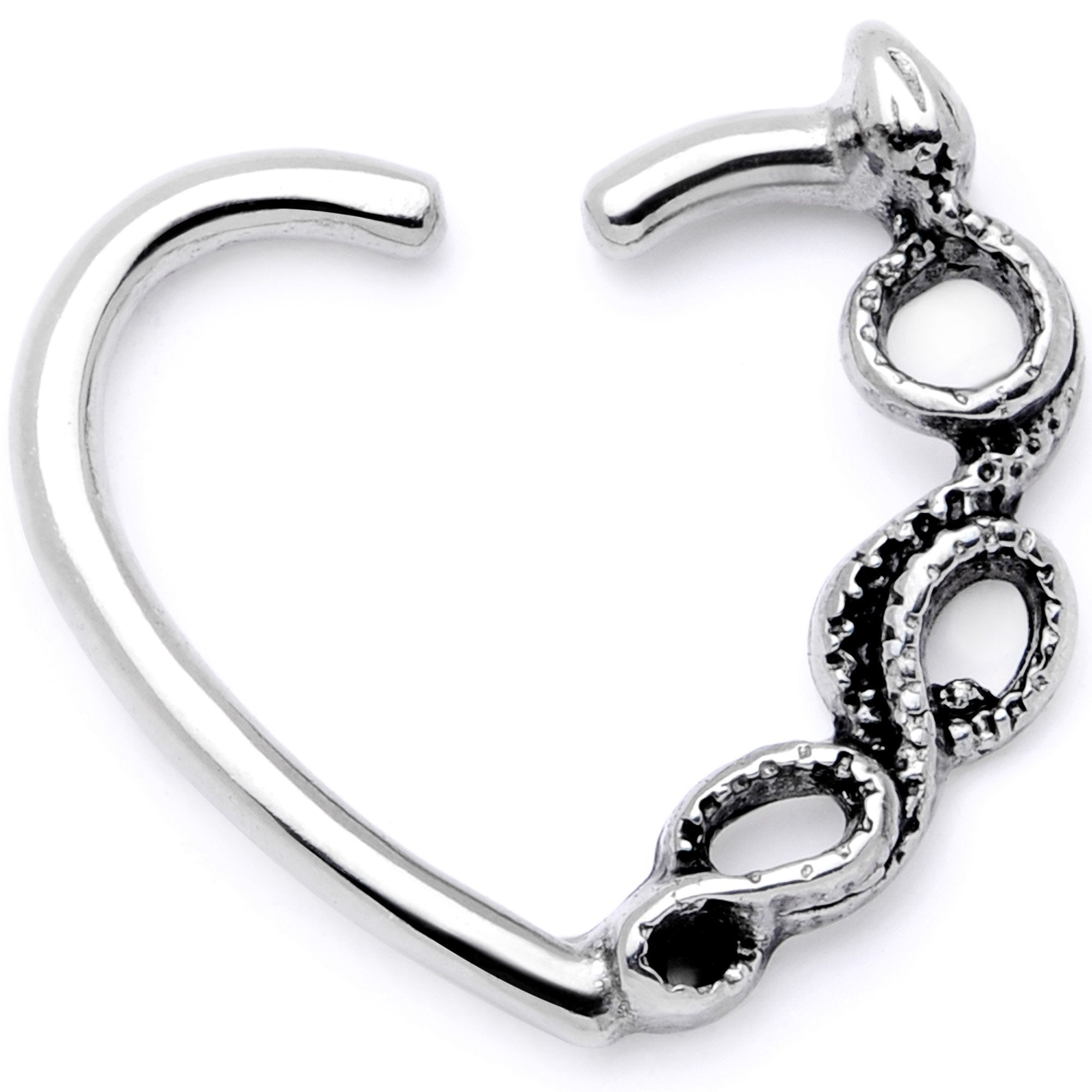 16 Gauge 3/8 Scary Slithering Snake Left Heart Closure Ring