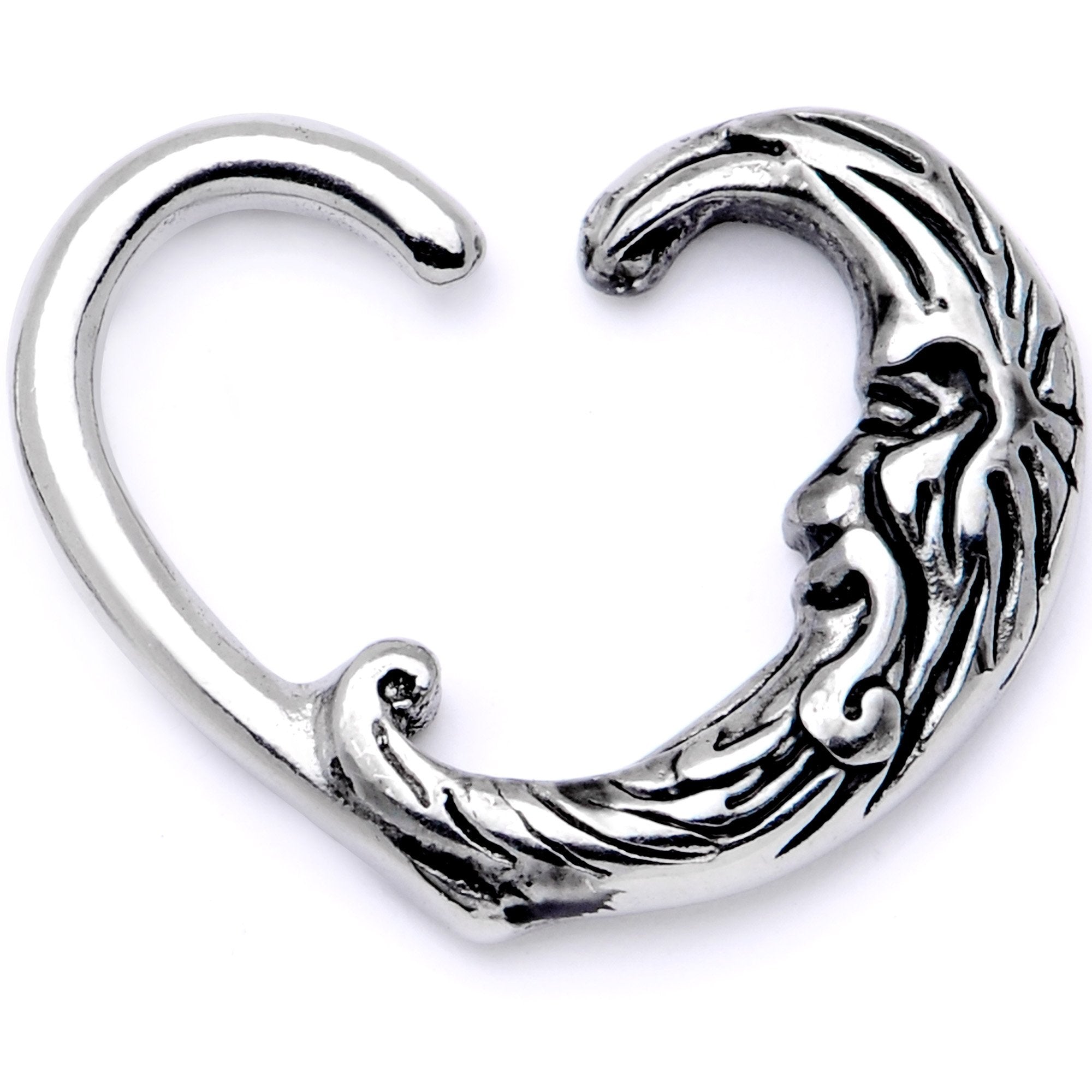 16 Gauge 3/8 Man in the Moon Left Heart Closure Ring