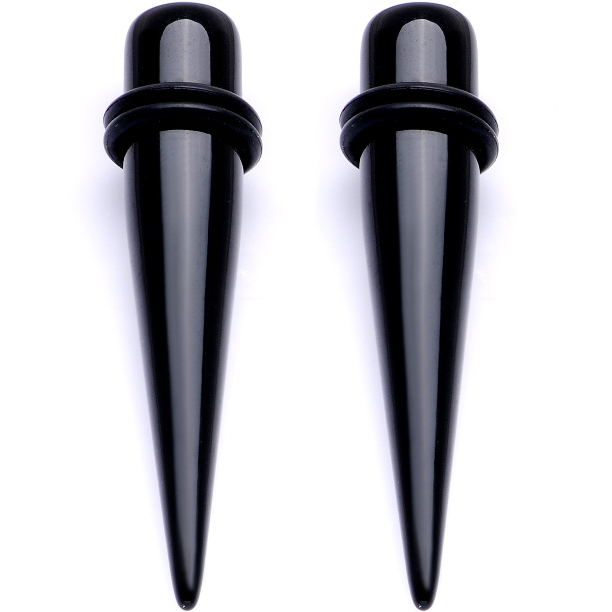 Lightweight Black Acrylic Straight Taper Set 10mm to 25mm