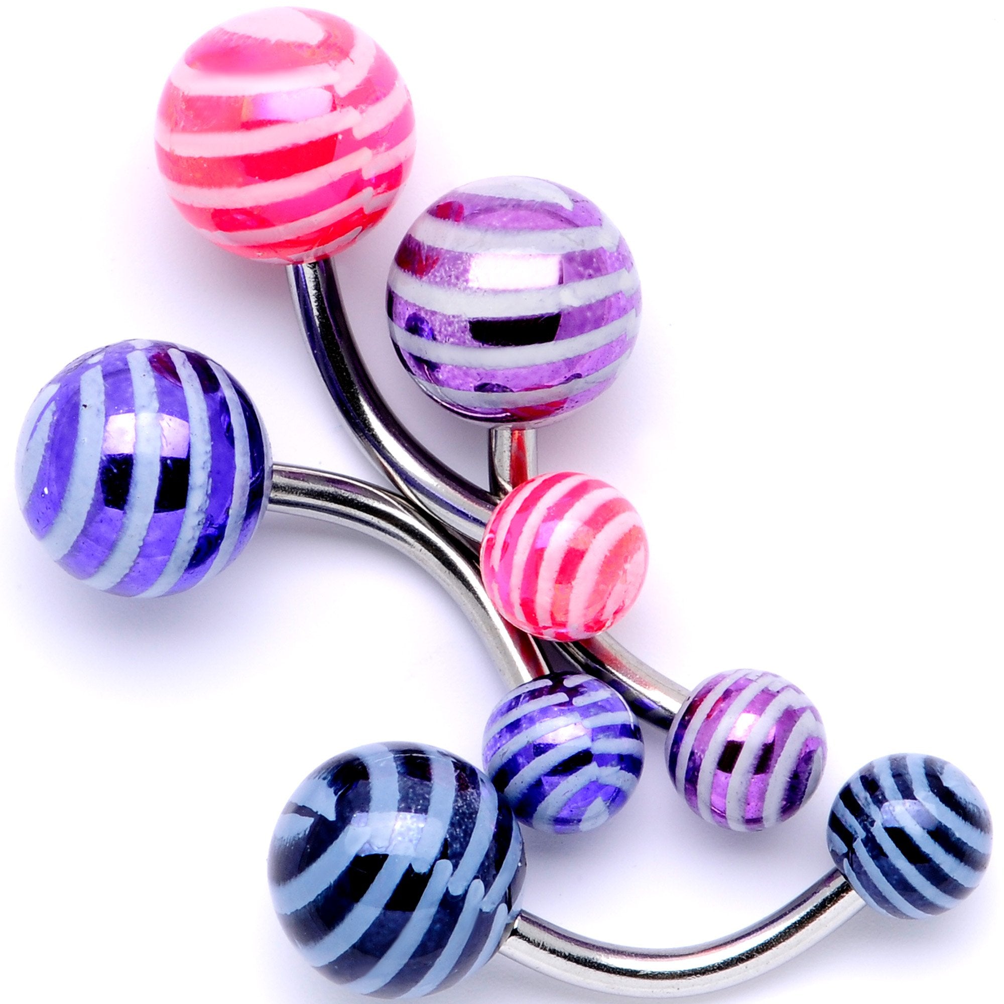 Evening of Color Zig Zag Party Pack Belly Ring Set of 4